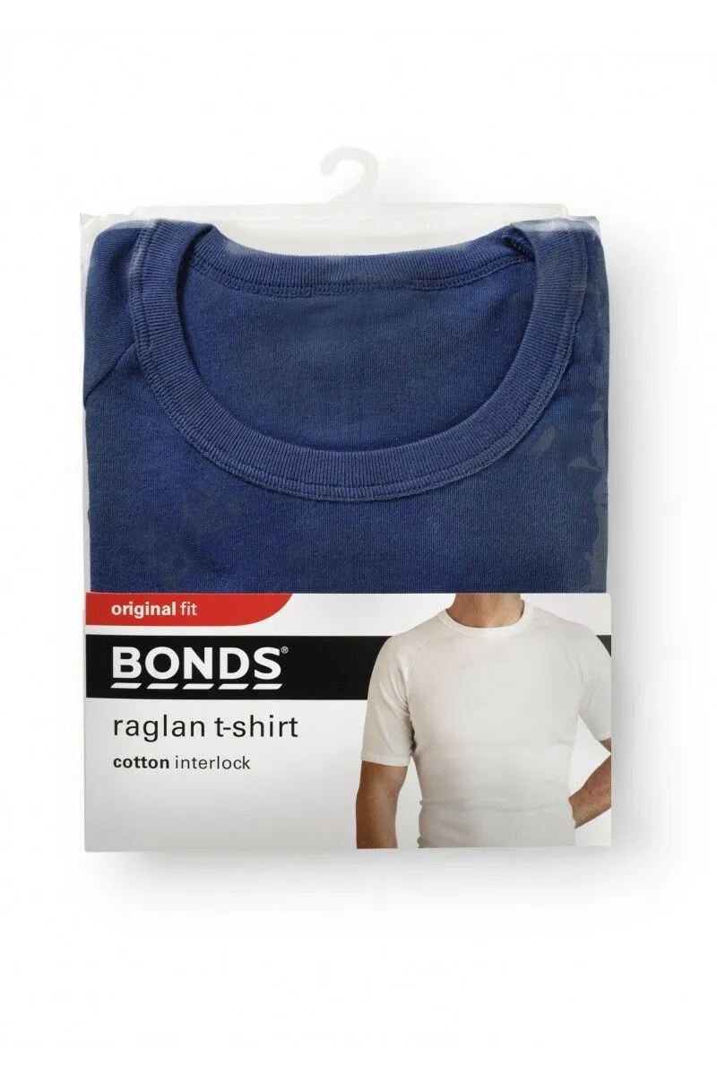 10 x Bonds Raglan Tshirt Crew / V Neck Tee Top - Black White Navy Grey