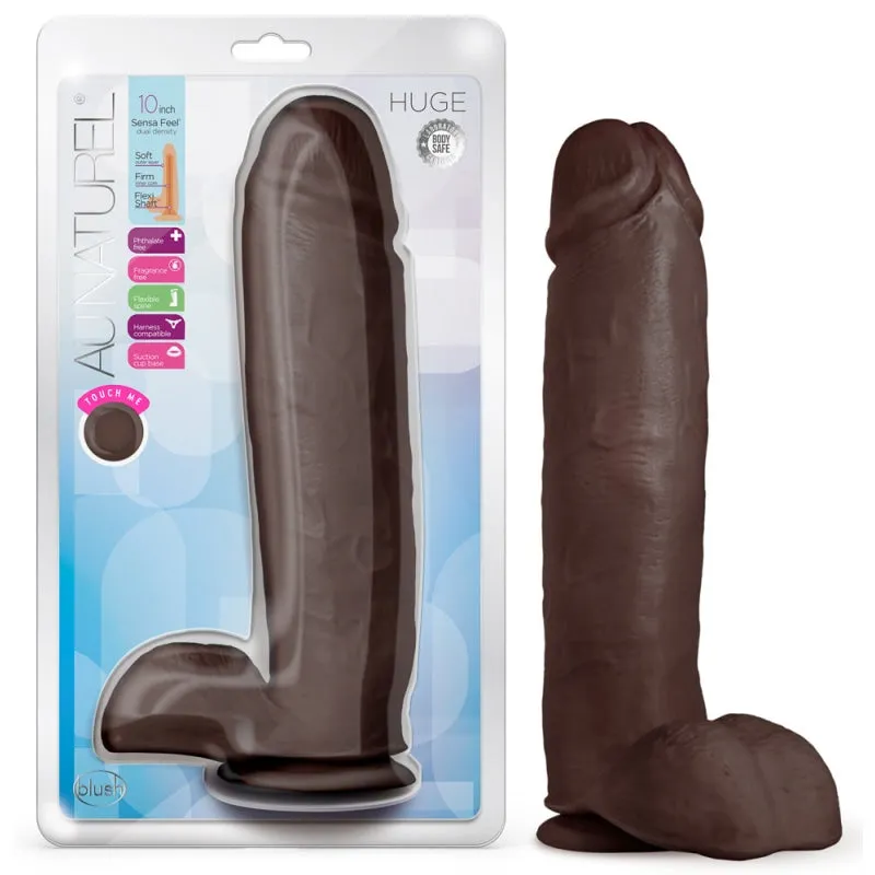 Au Naturel - Huge - 10 Inch Dildo - Chocolate