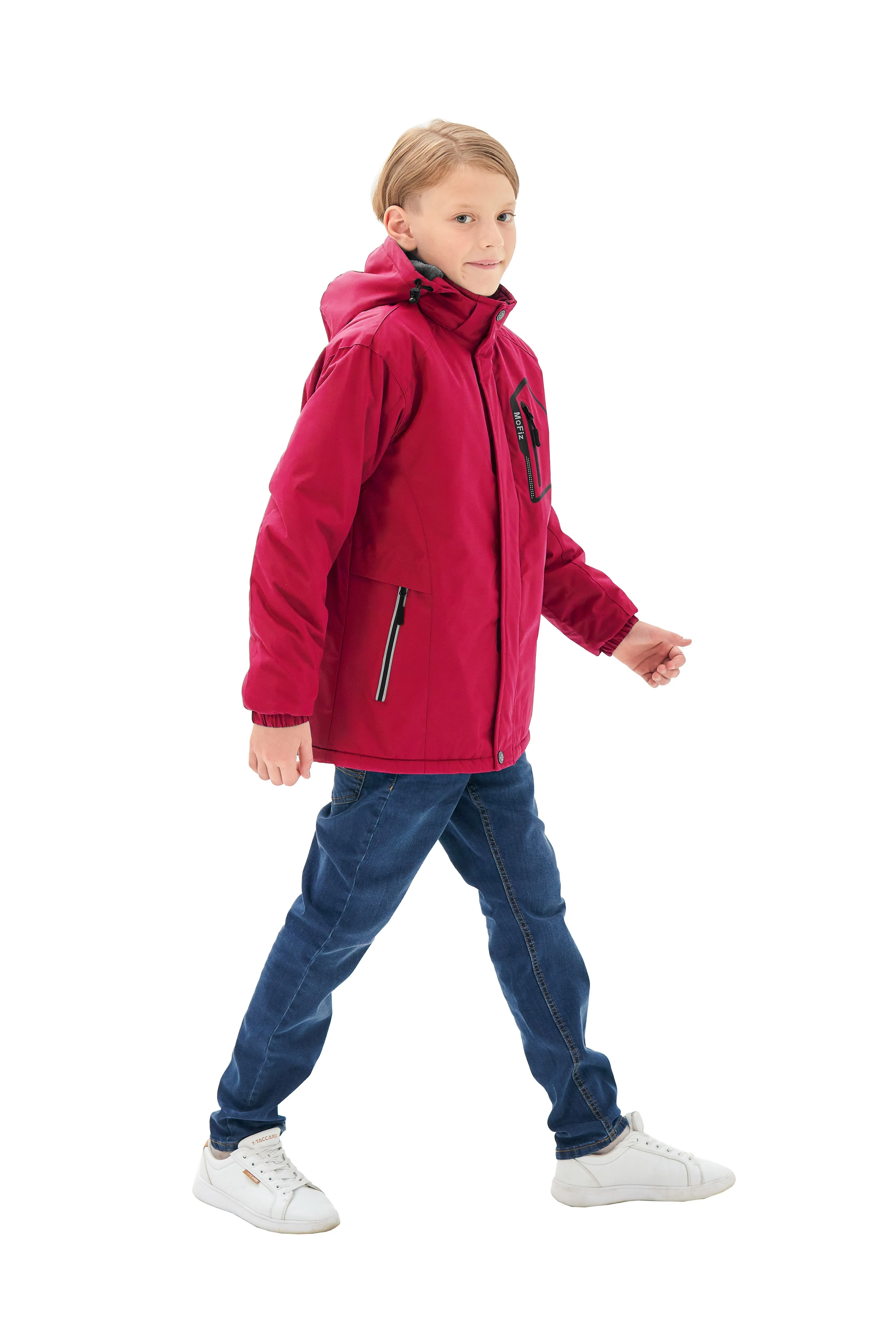 Boys' Winter Ski Warm Hooded Jacket