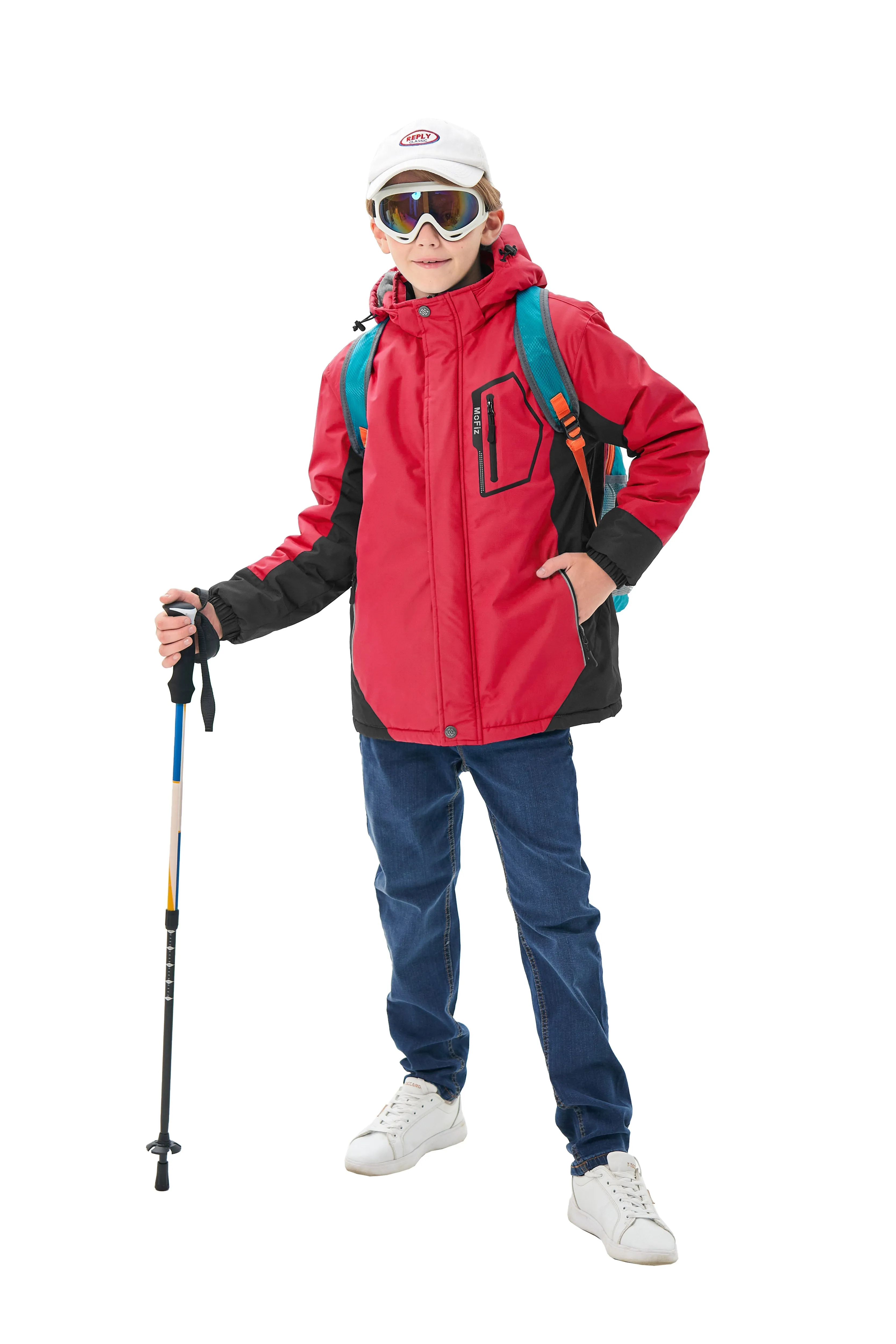 Boys' Winter Ski Warm Hooded Jacket