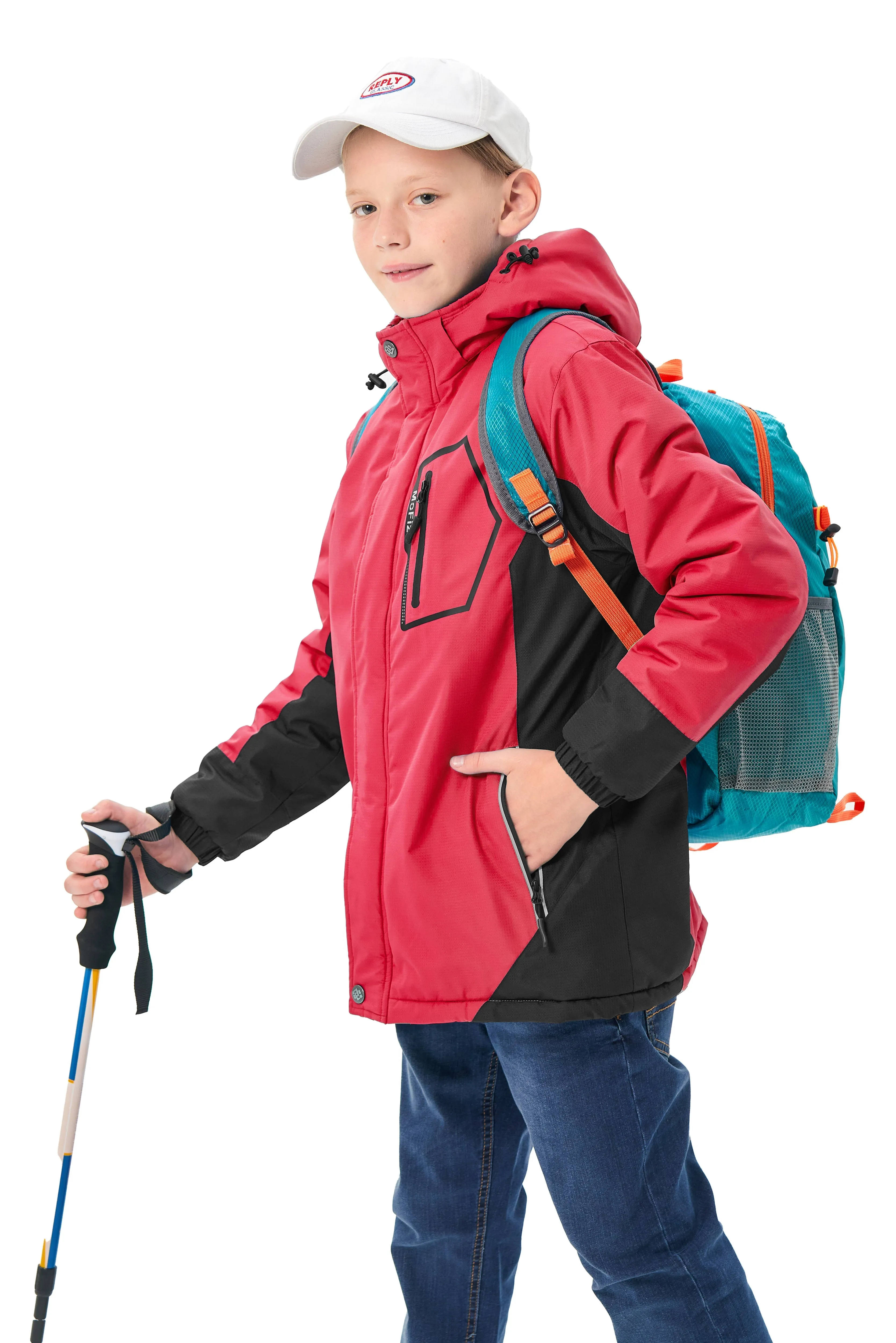 Boys' Winter Ski Warm Hooded Jacket