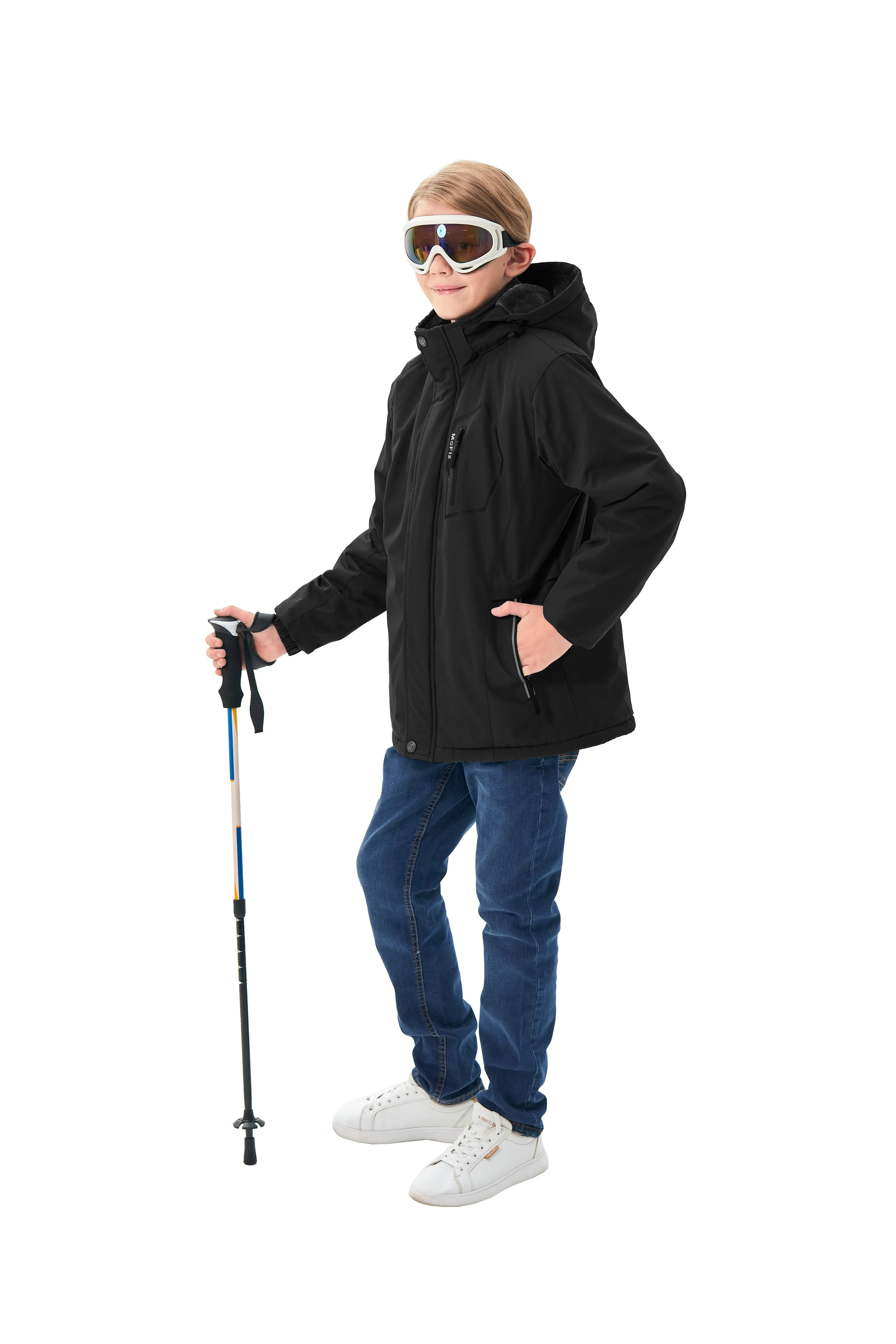 Boys' Winter Ski Warm Hooded Jacket