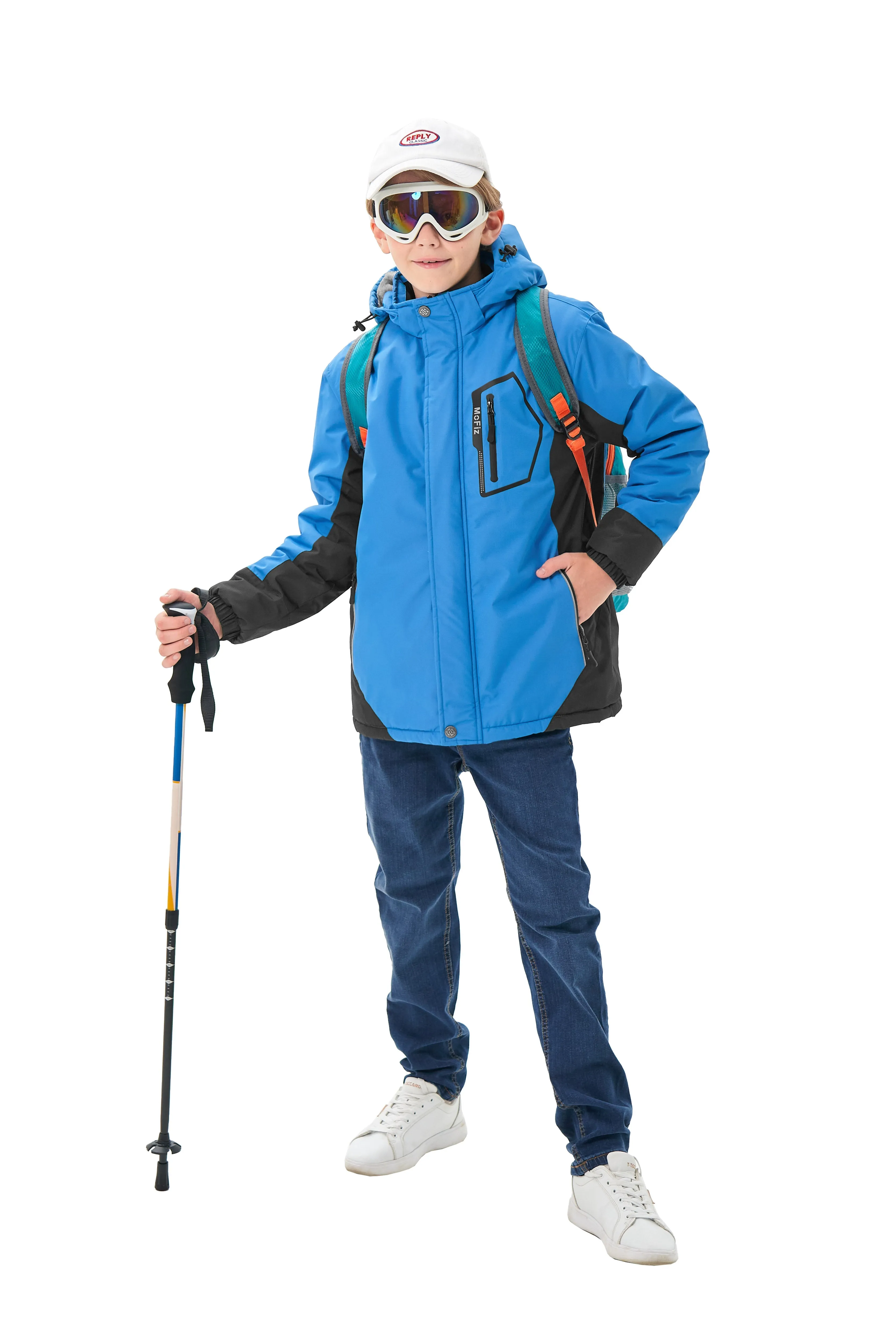 Boys' Winter Ski Warm Hooded Jacket