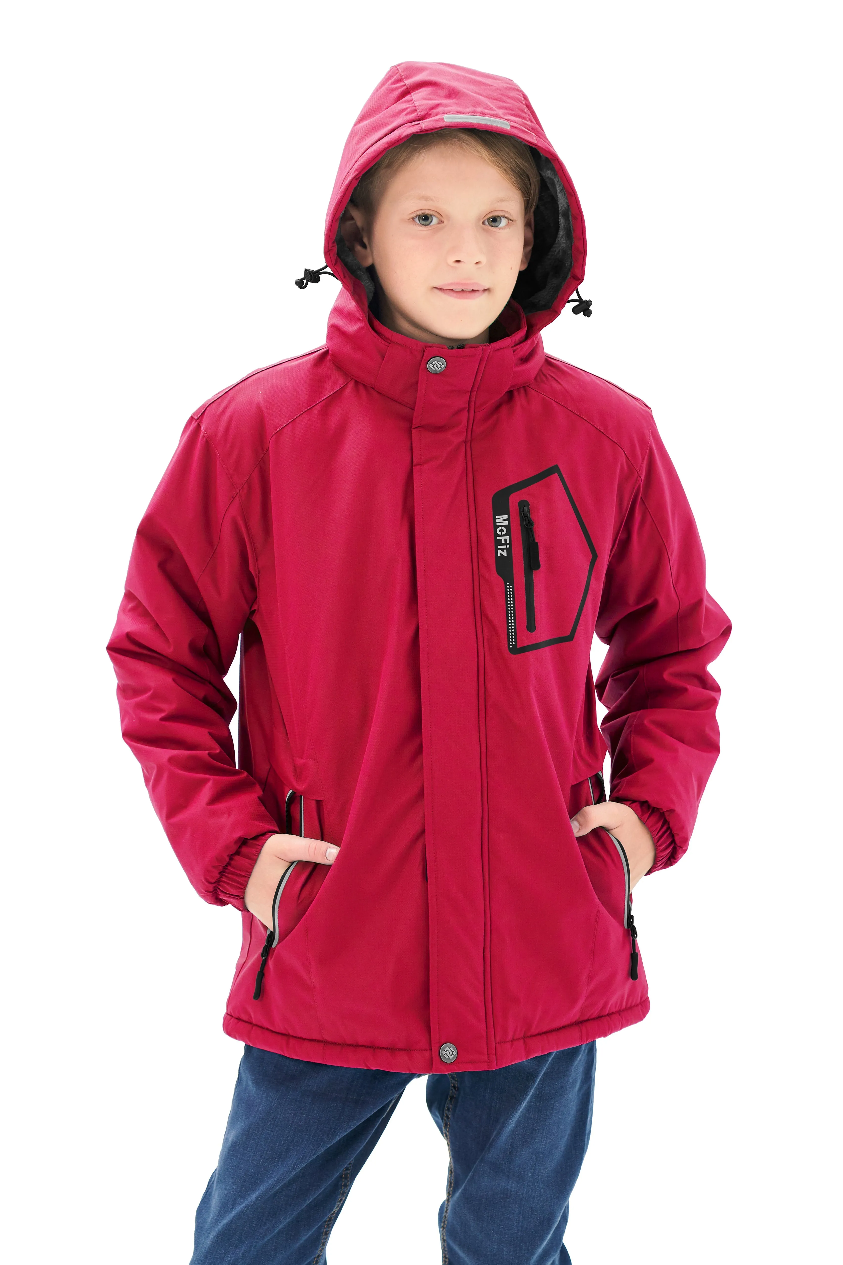 Boys' Winter Ski Warm Hooded Jacket