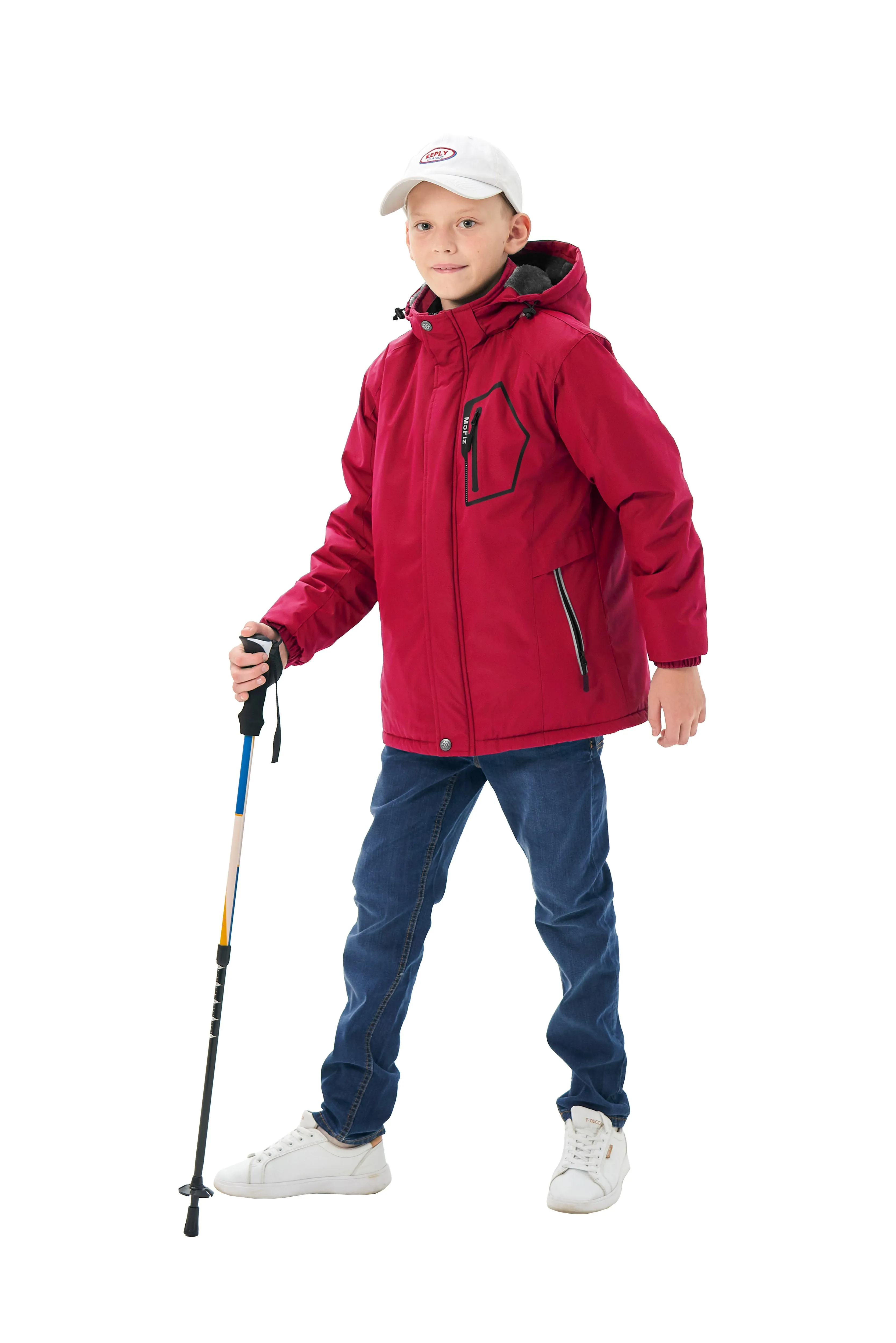 Boys' Winter Ski Warm Hooded Jacket