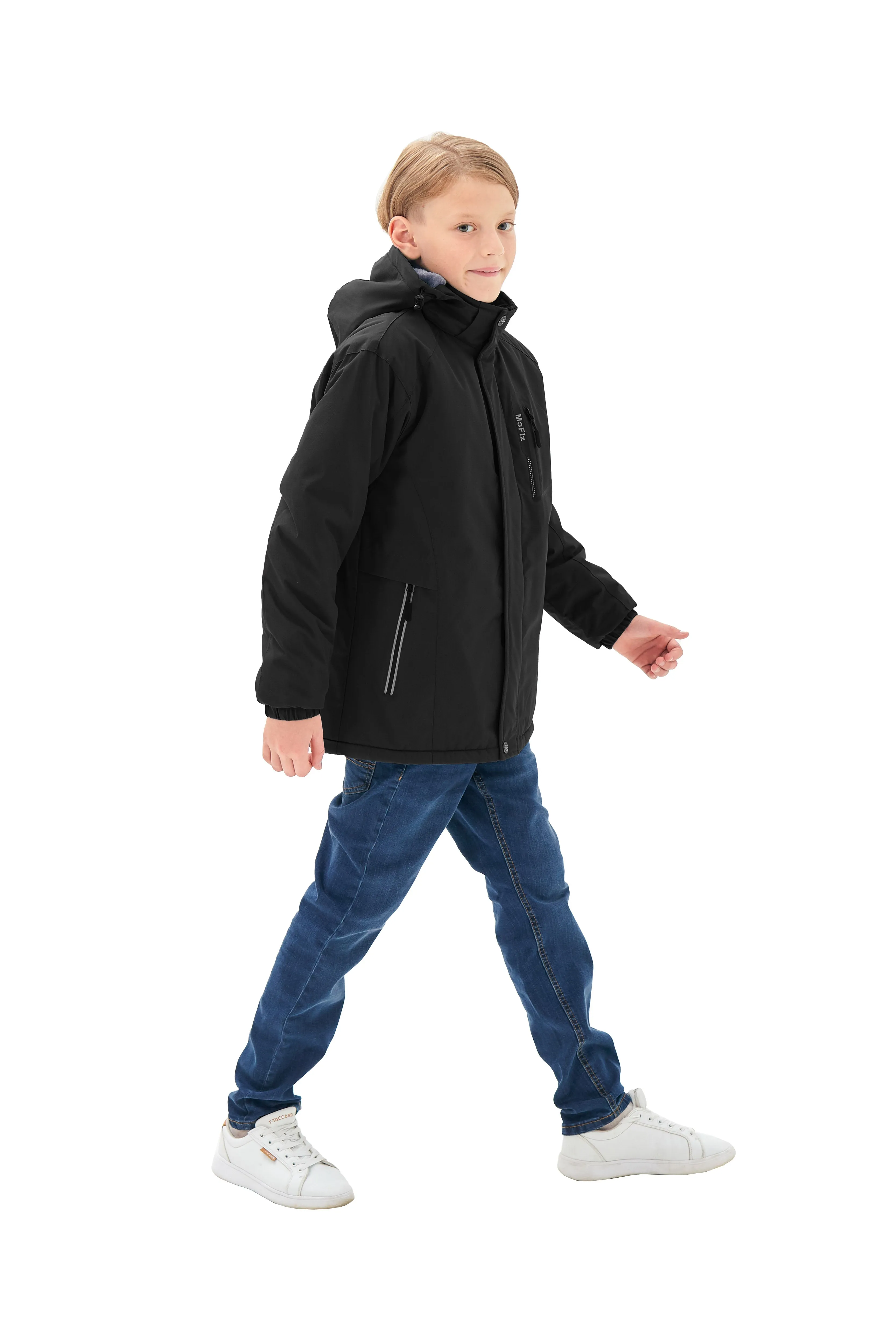 Boys' Winter Ski Warm Hooded Jacket