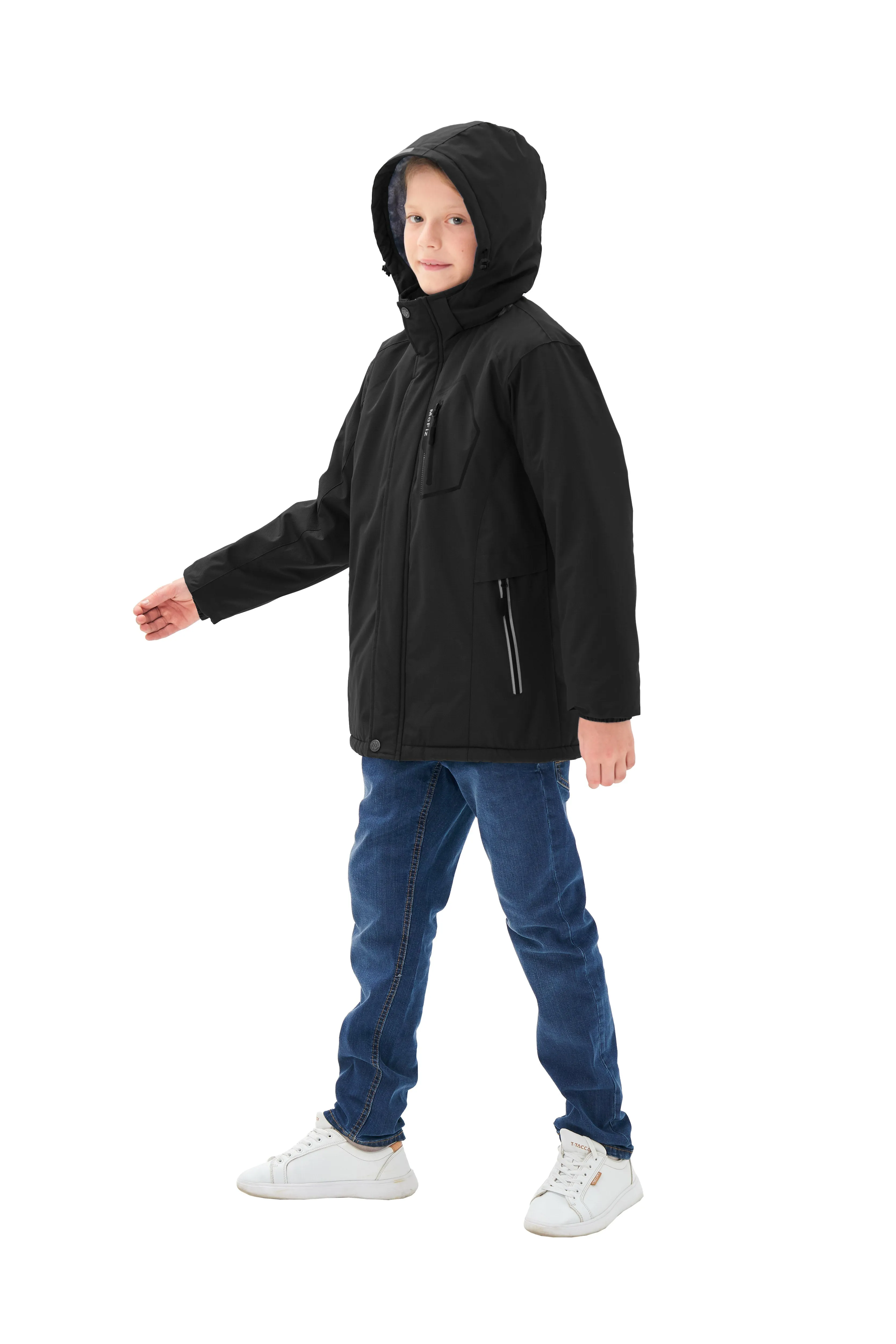 Boys' Winter Ski Warm Hooded Jacket