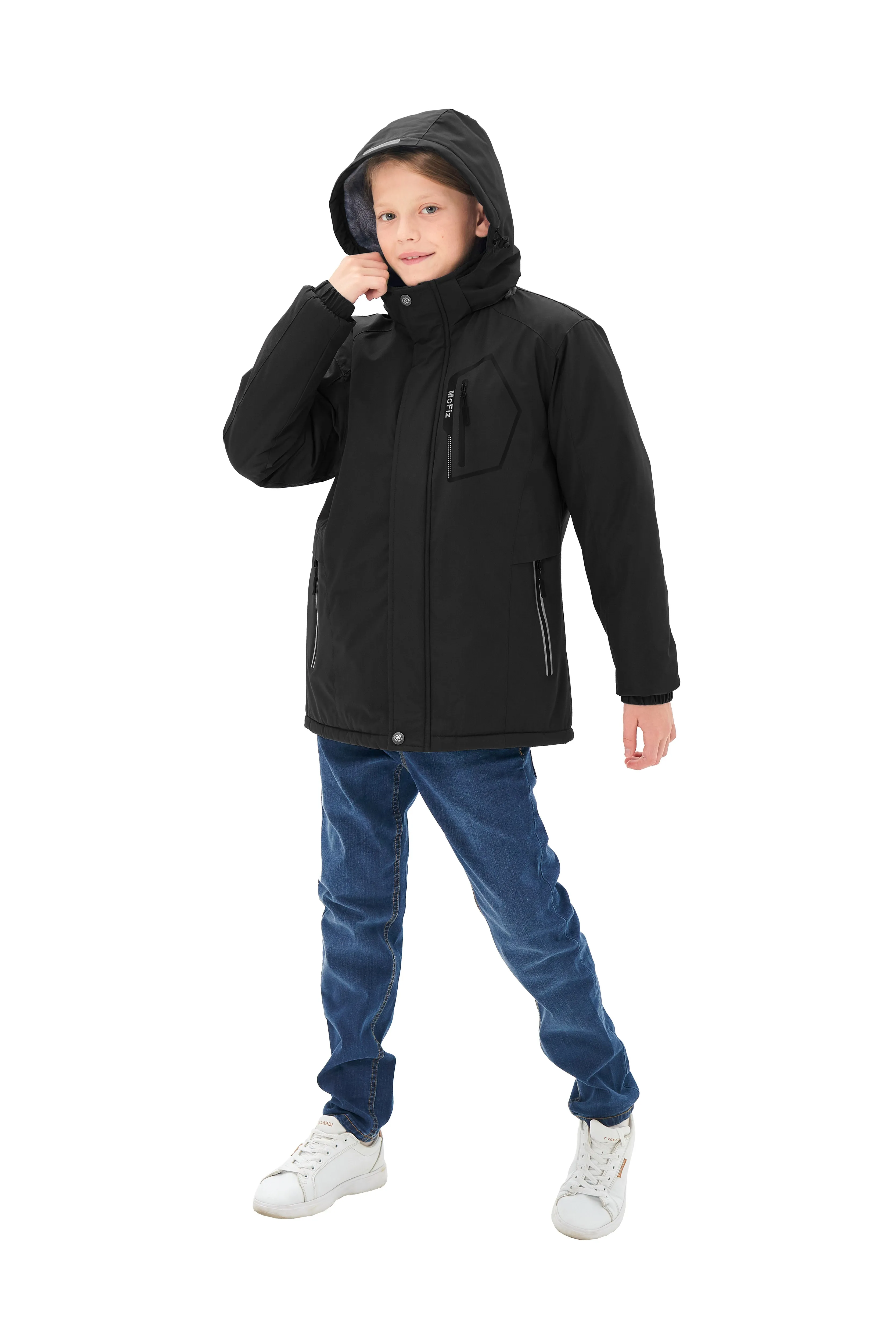 Boys' Winter Ski Warm Hooded Jacket