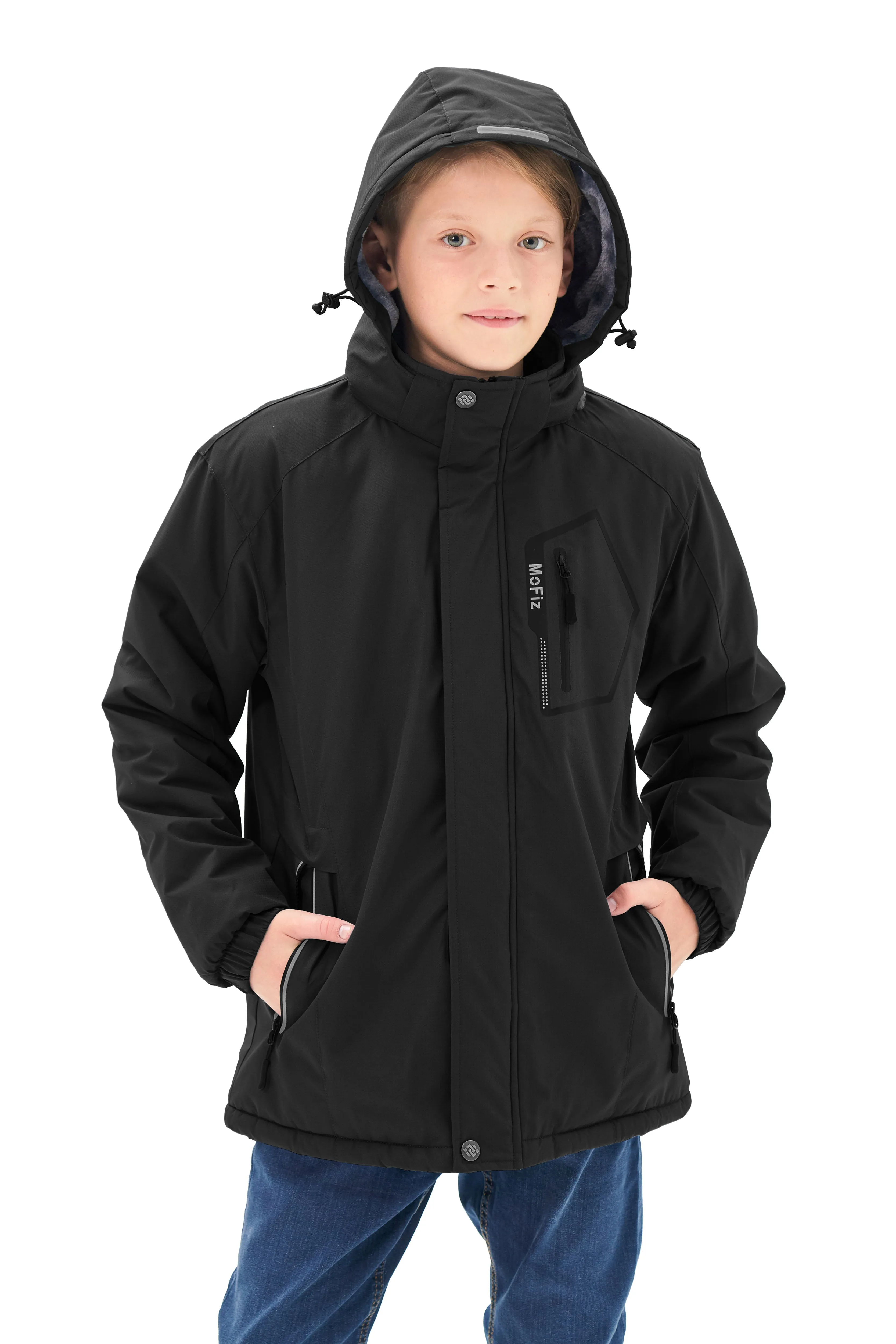 Boys' Winter Ski Warm Hooded Jacket