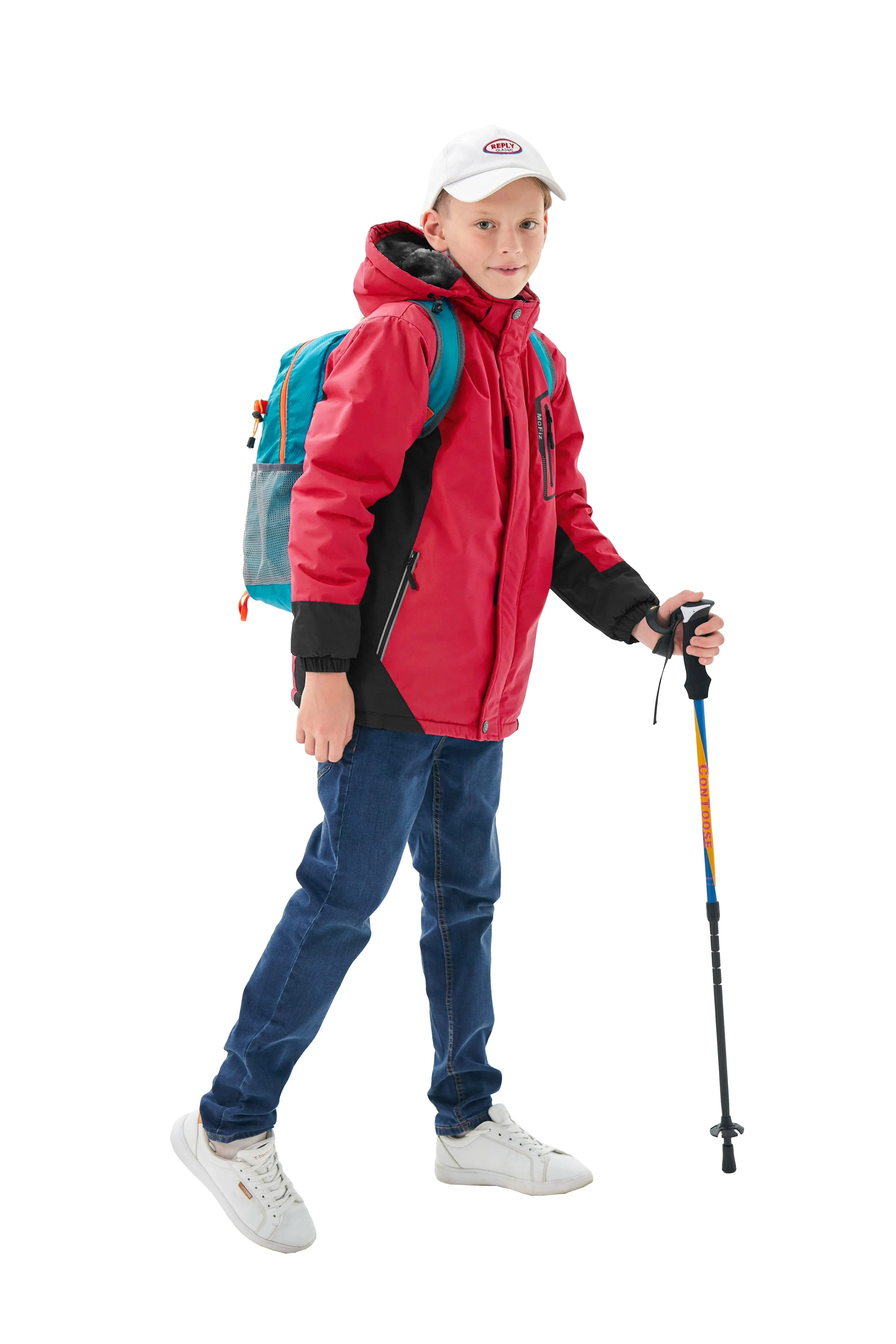 Boys' Winter Ski Warm Hooded Jacket