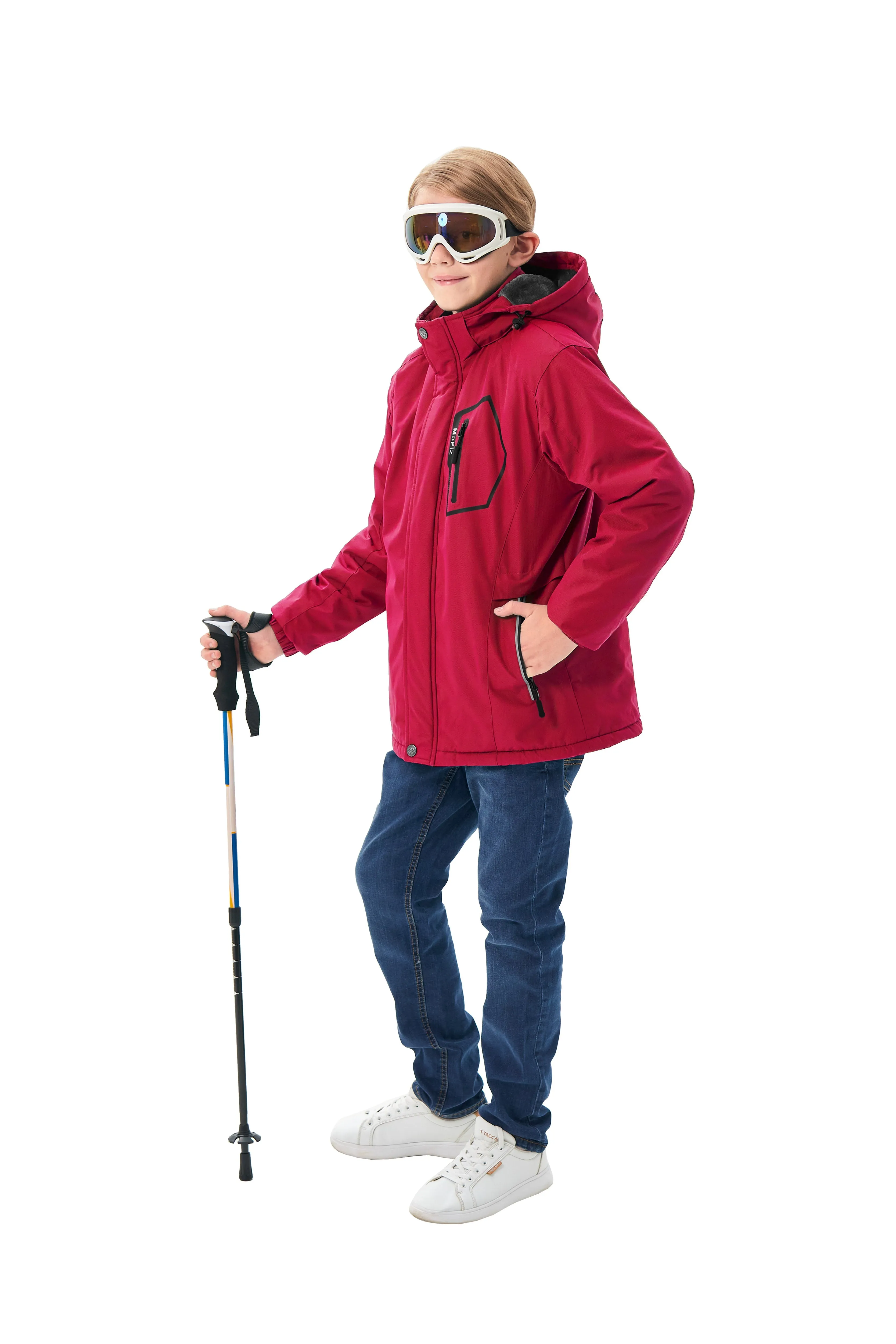 Boys' Winter Ski Warm Hooded Jacket