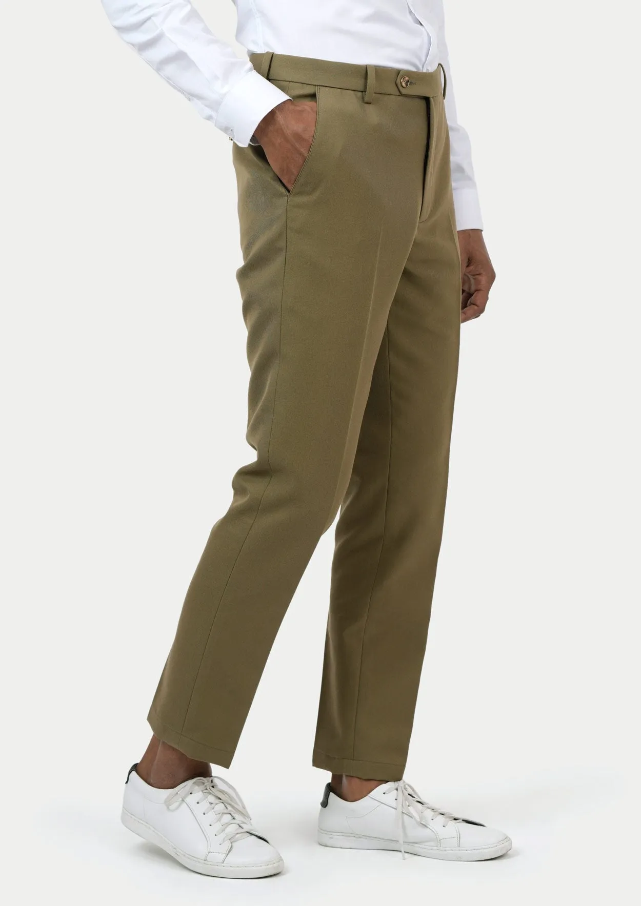 British Khaki Cotton Chino Pants