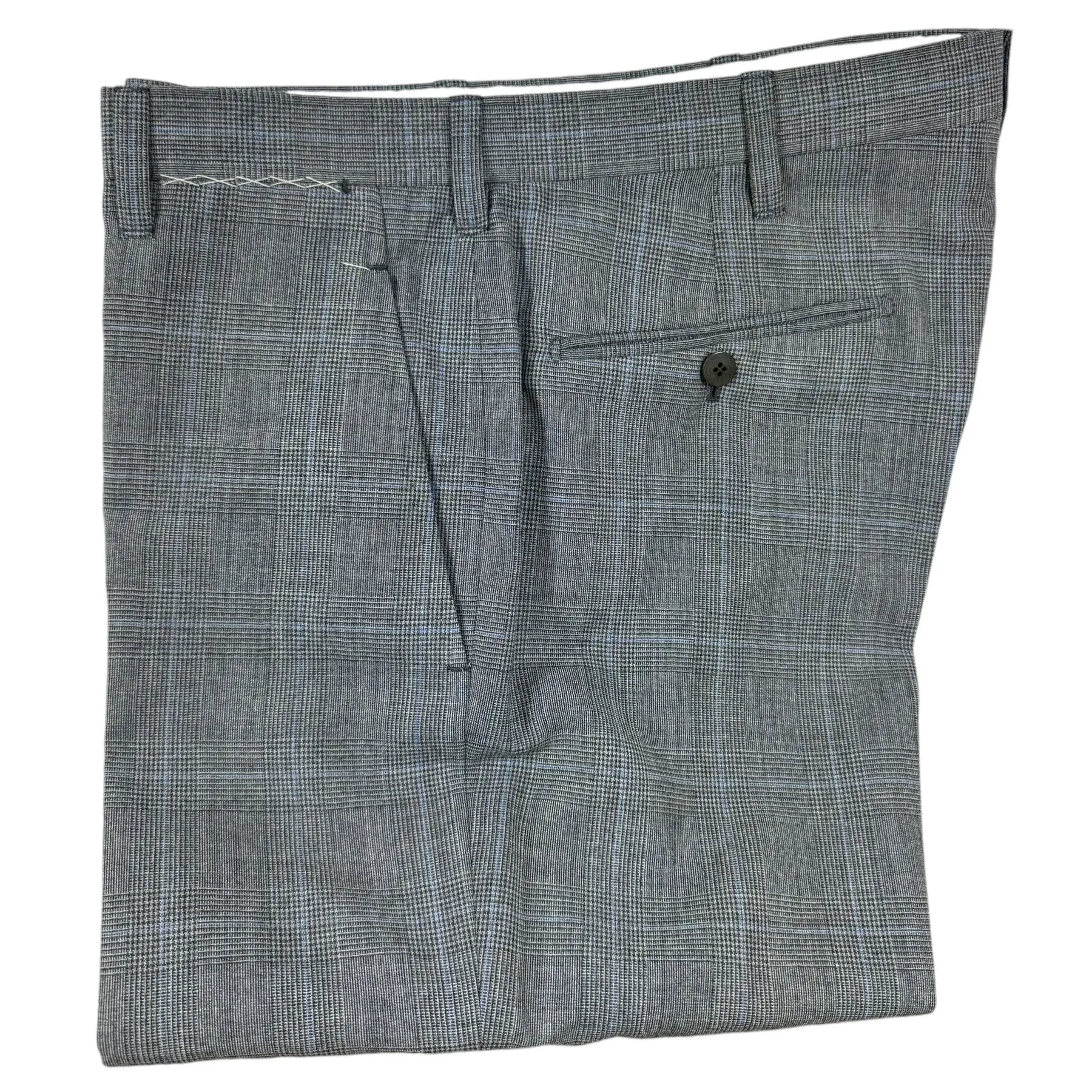 Cesare Attolini Suit Gray Blue Plaid EU 50/ US 40