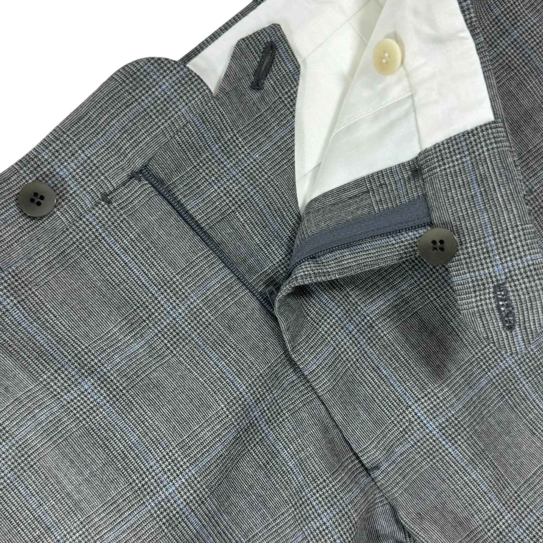 Cesare Attolini Suit Gray Blue Plaid EU 50/ US 40