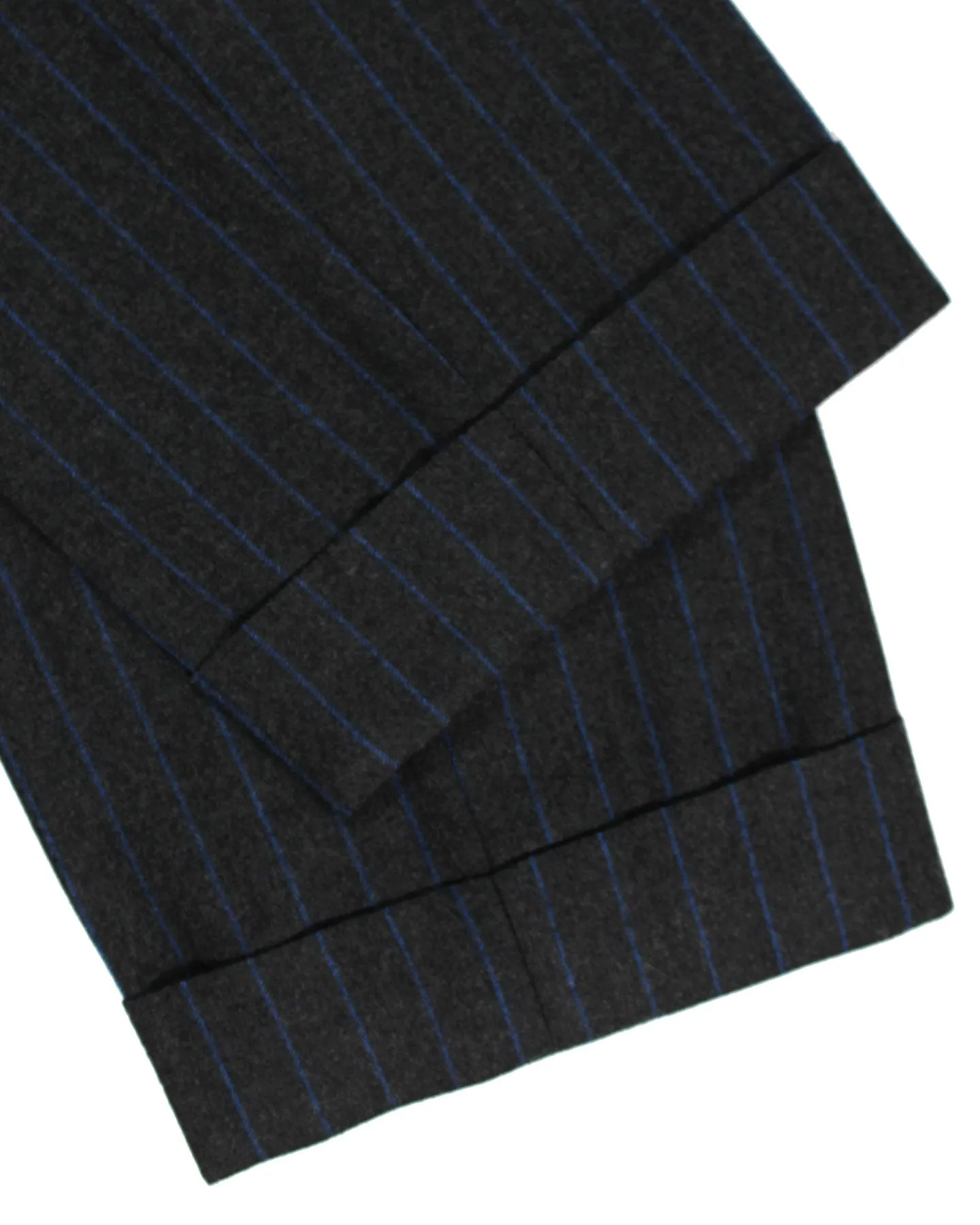 Cesare Attolini Suit Gray Royal Blue Stripes - Pleated Pants EU 50/ US 40 SALE