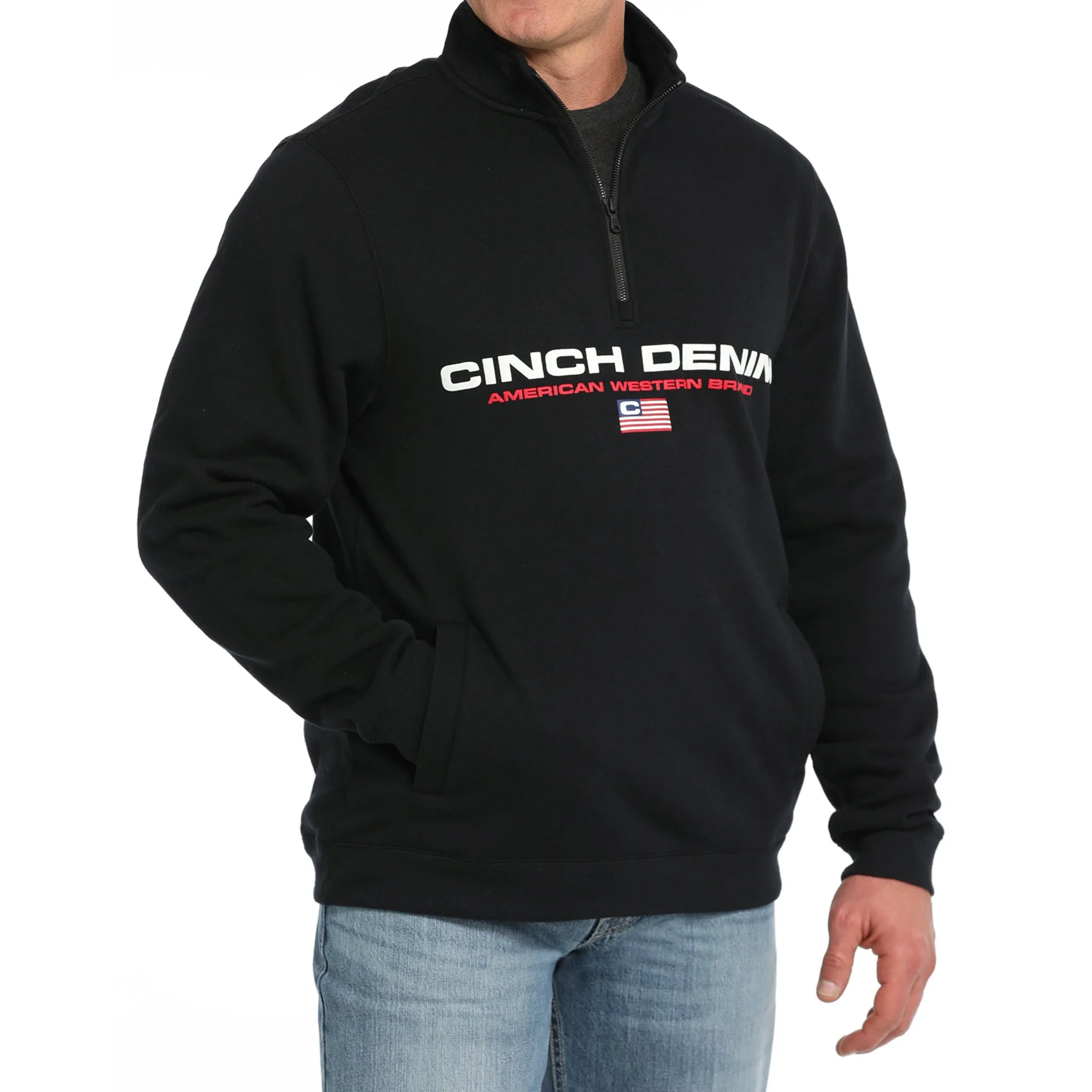 Cinch Men's Quarter Zip Flag Pullover