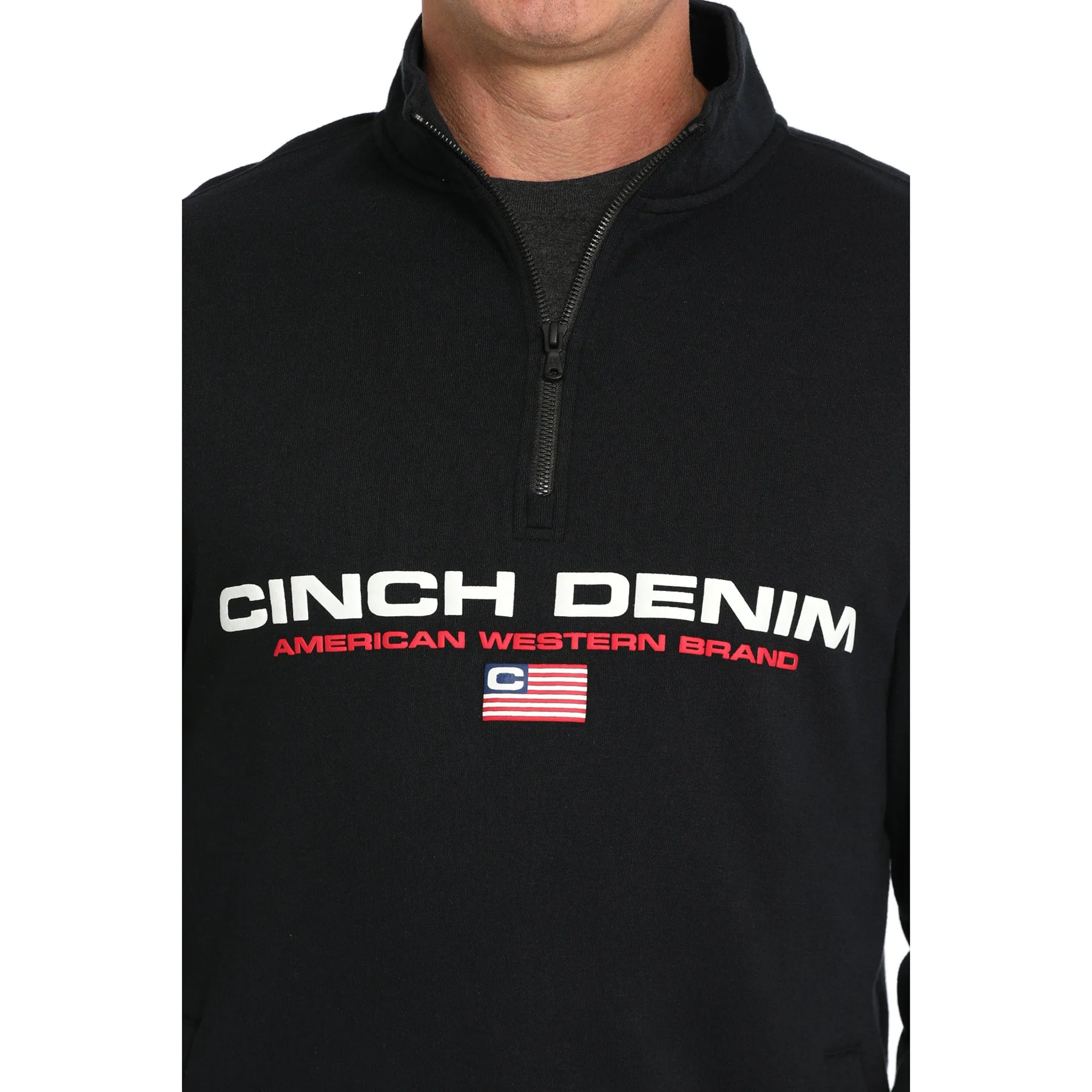 Cinch Men's Quarter Zip Flag Pullover