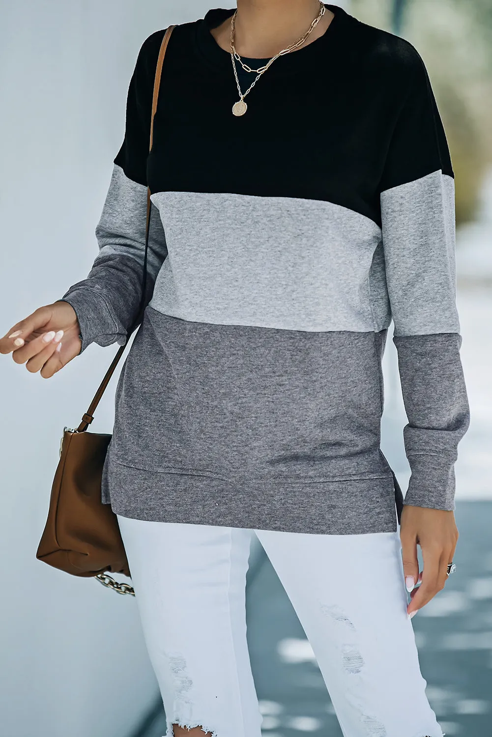 Contrast Stitching Sweatshirt