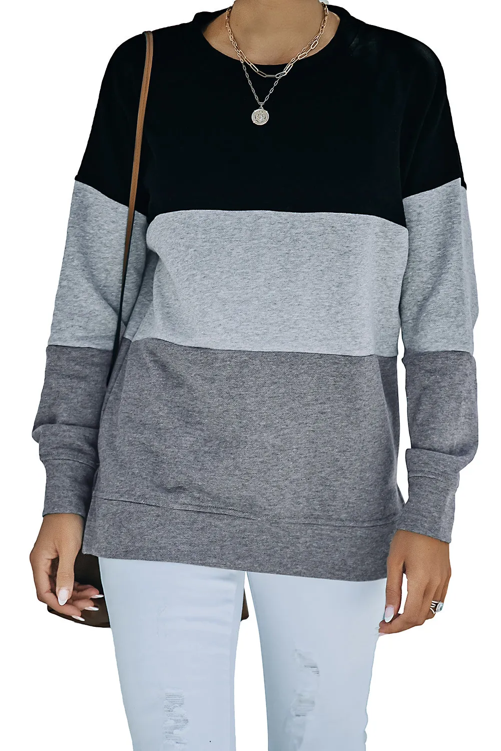 Contrast Stitching Sweatshirt