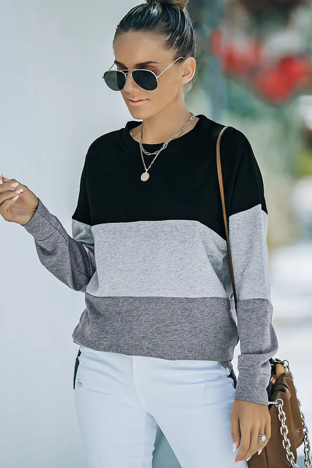 Contrast Stitching Sweatshirt