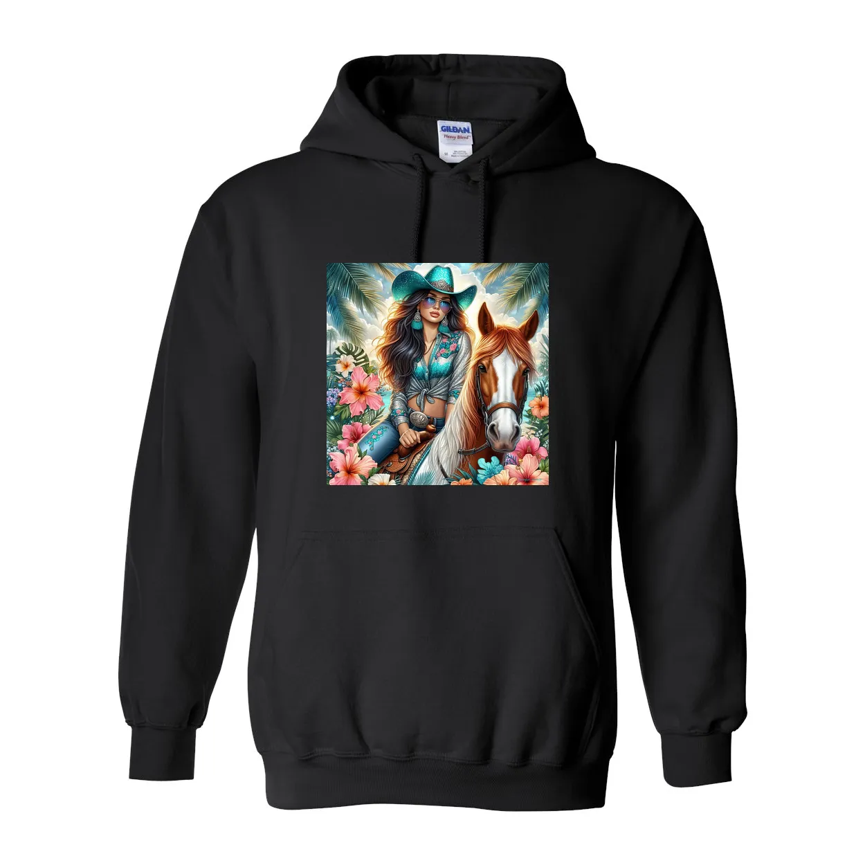 Cowgirl Tropics Pull Over Front Pocket Hoodies