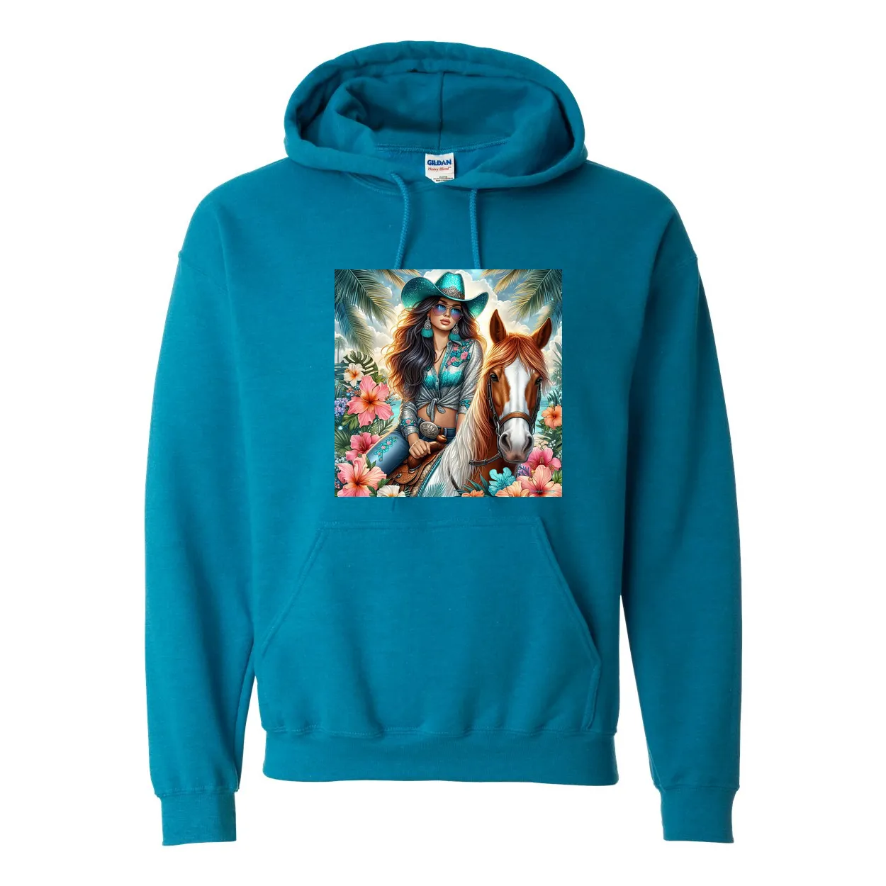 Cowgirl Tropics Pull Over Front Pocket Hoodies