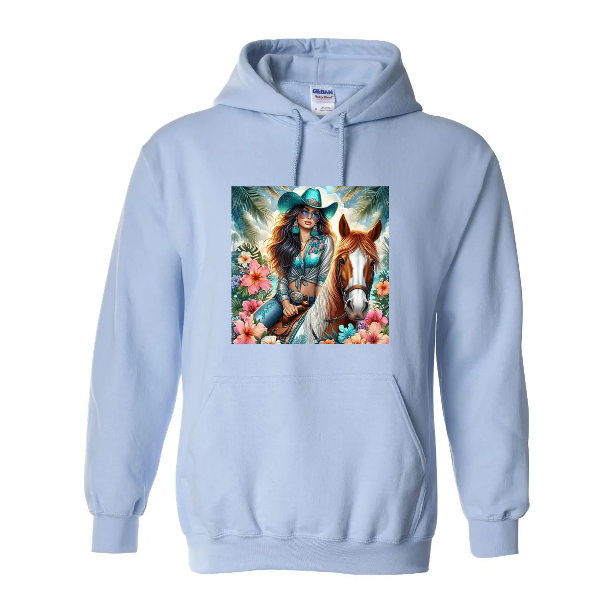 Cowgirl Tropics Pull Over Front Pocket Hoodies