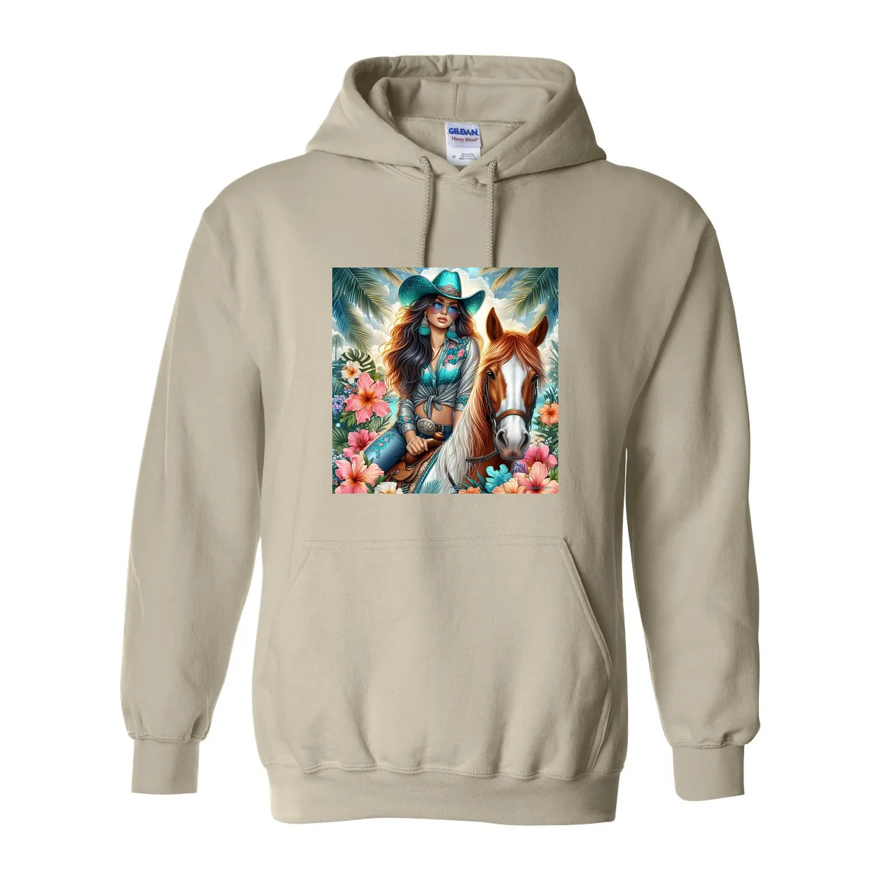 Cowgirl Tropics Pull Over Front Pocket Hoodies