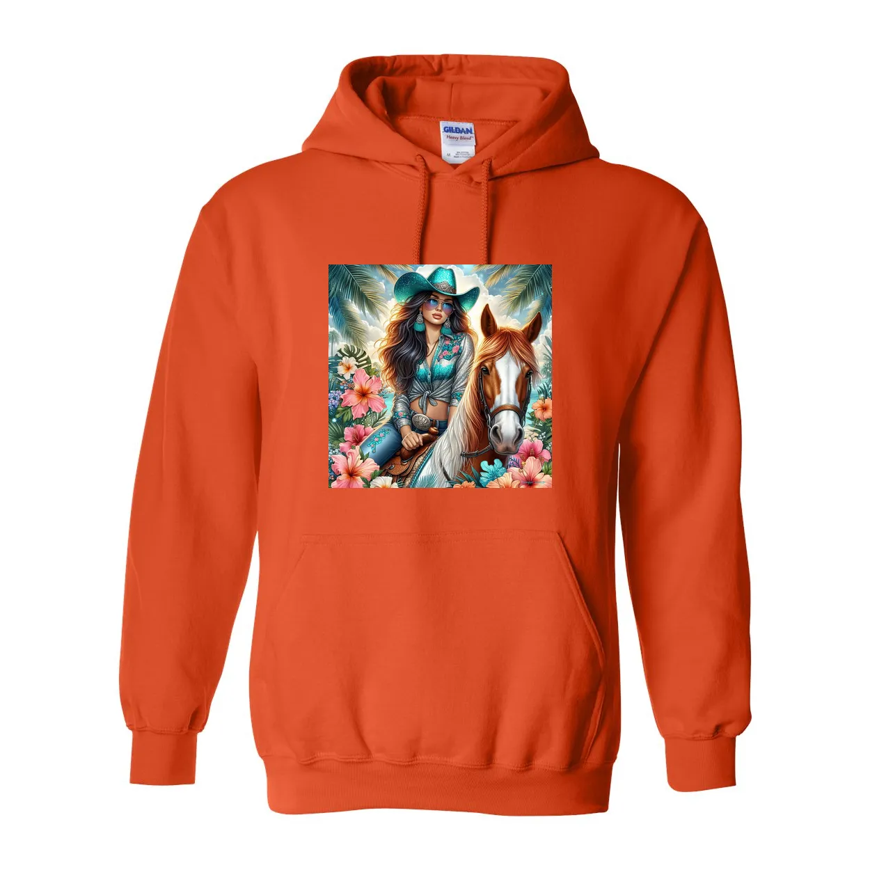 Cowgirl Tropics Pull Over Front Pocket Hoodies