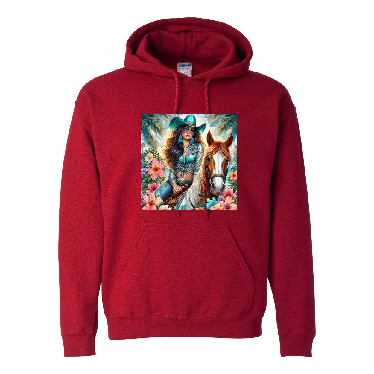 Cowgirl Tropics Pull Over Front Pocket Hoodies