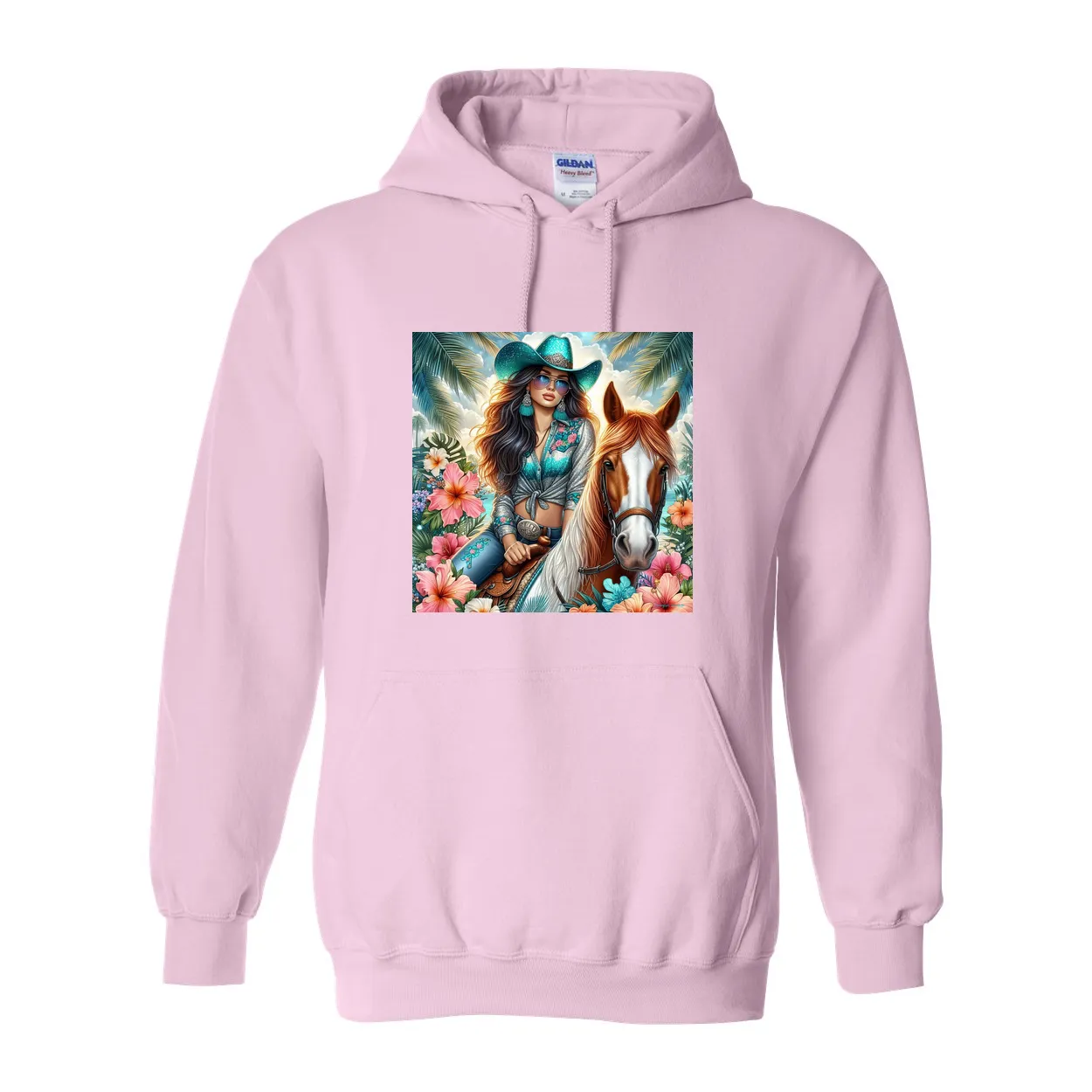 Cowgirl Tropics Pull Over Front Pocket Hoodies