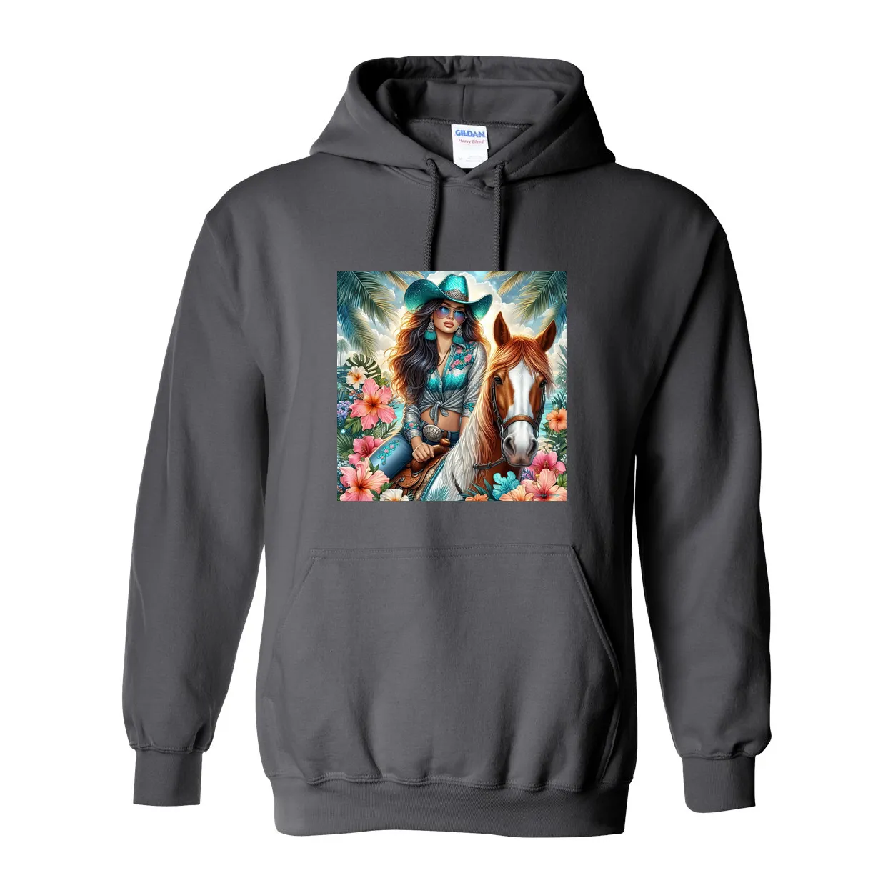 Cowgirl Tropics Pull Over Front Pocket Hoodies