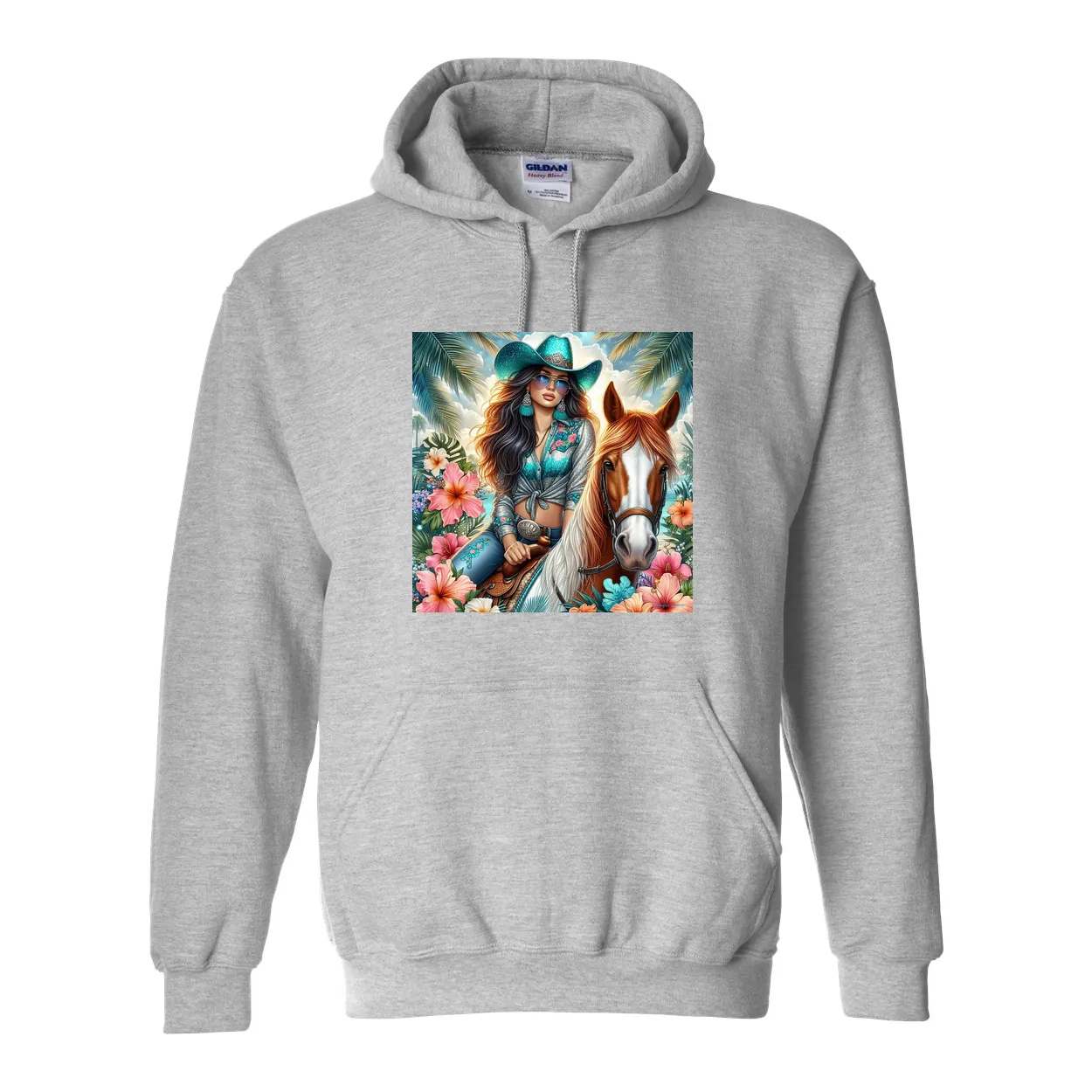 Cowgirl Tropics Pull Over Front Pocket Hoodies