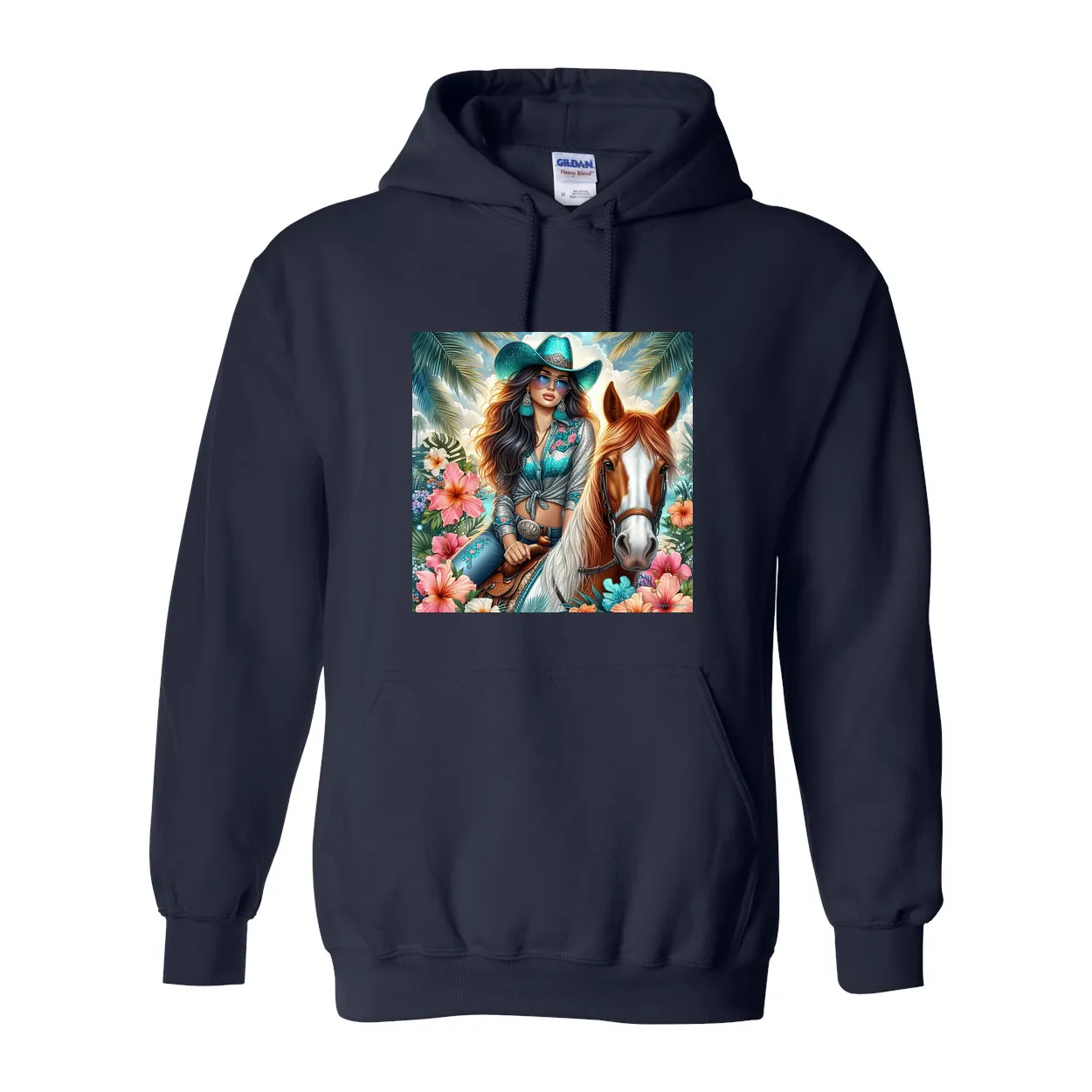 Cowgirl Tropics Pull Over Front Pocket Hoodies