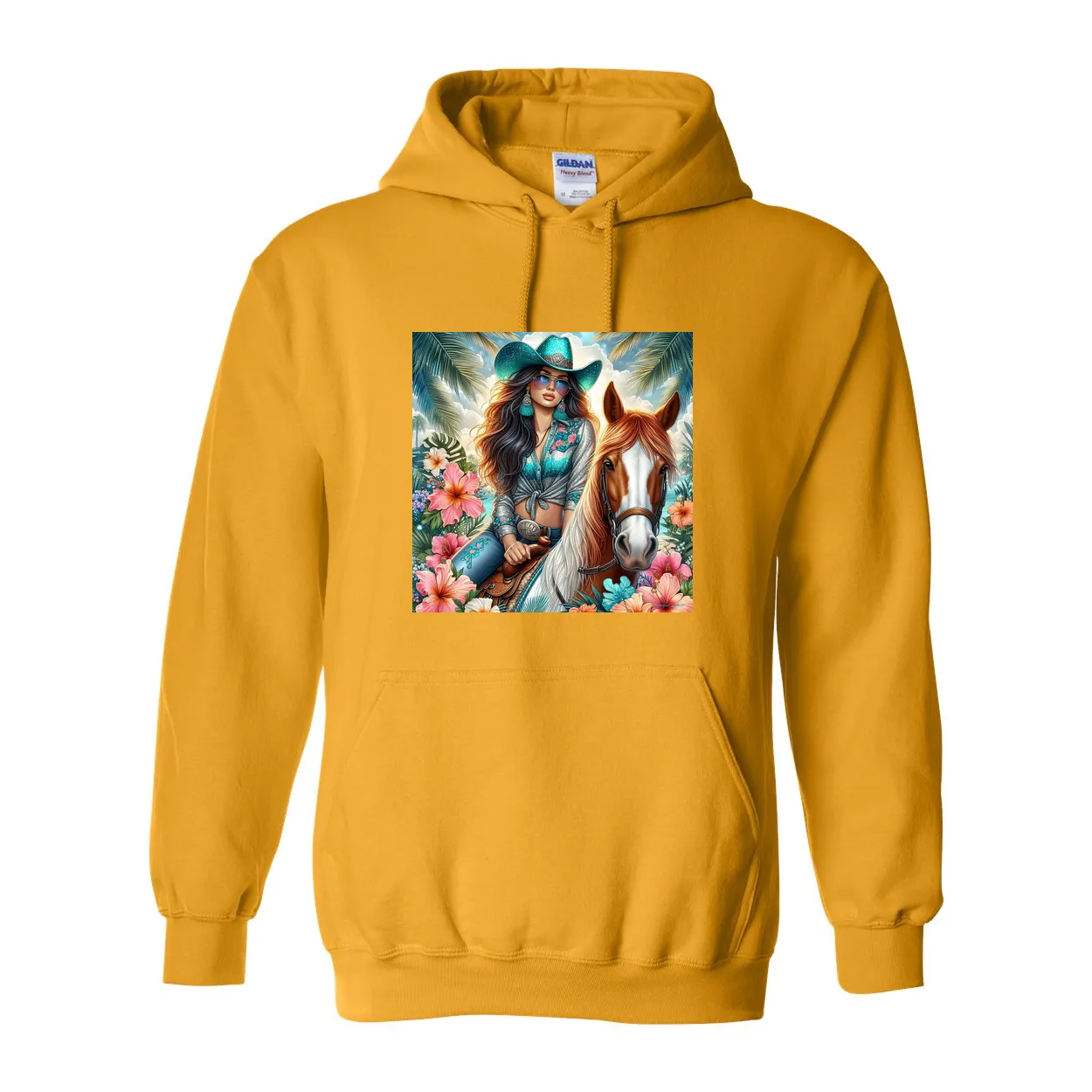 Cowgirl Tropics Pull Over Front Pocket Hoodies