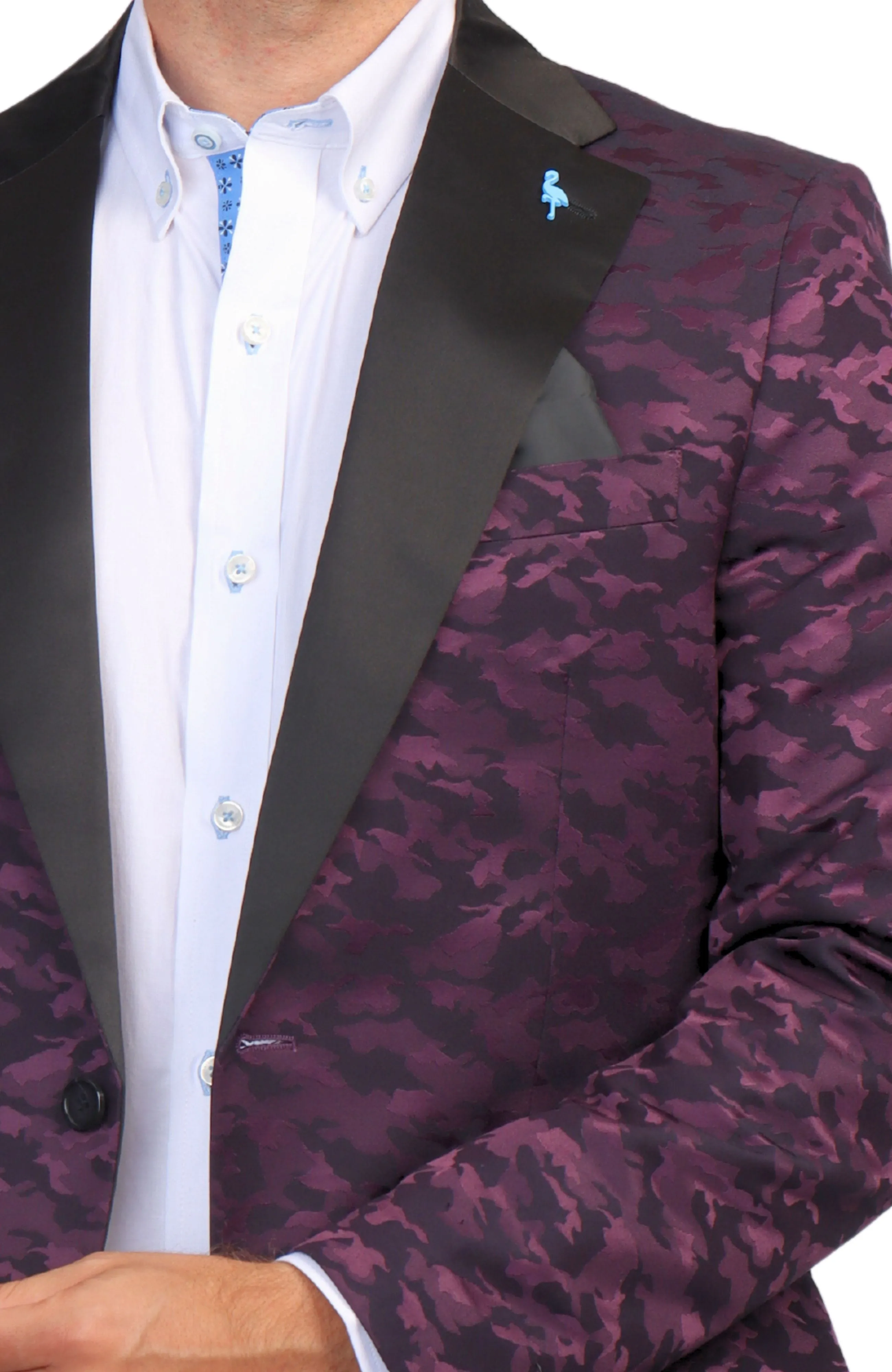 Cranberry Camo Jacquard Dinner Jacket