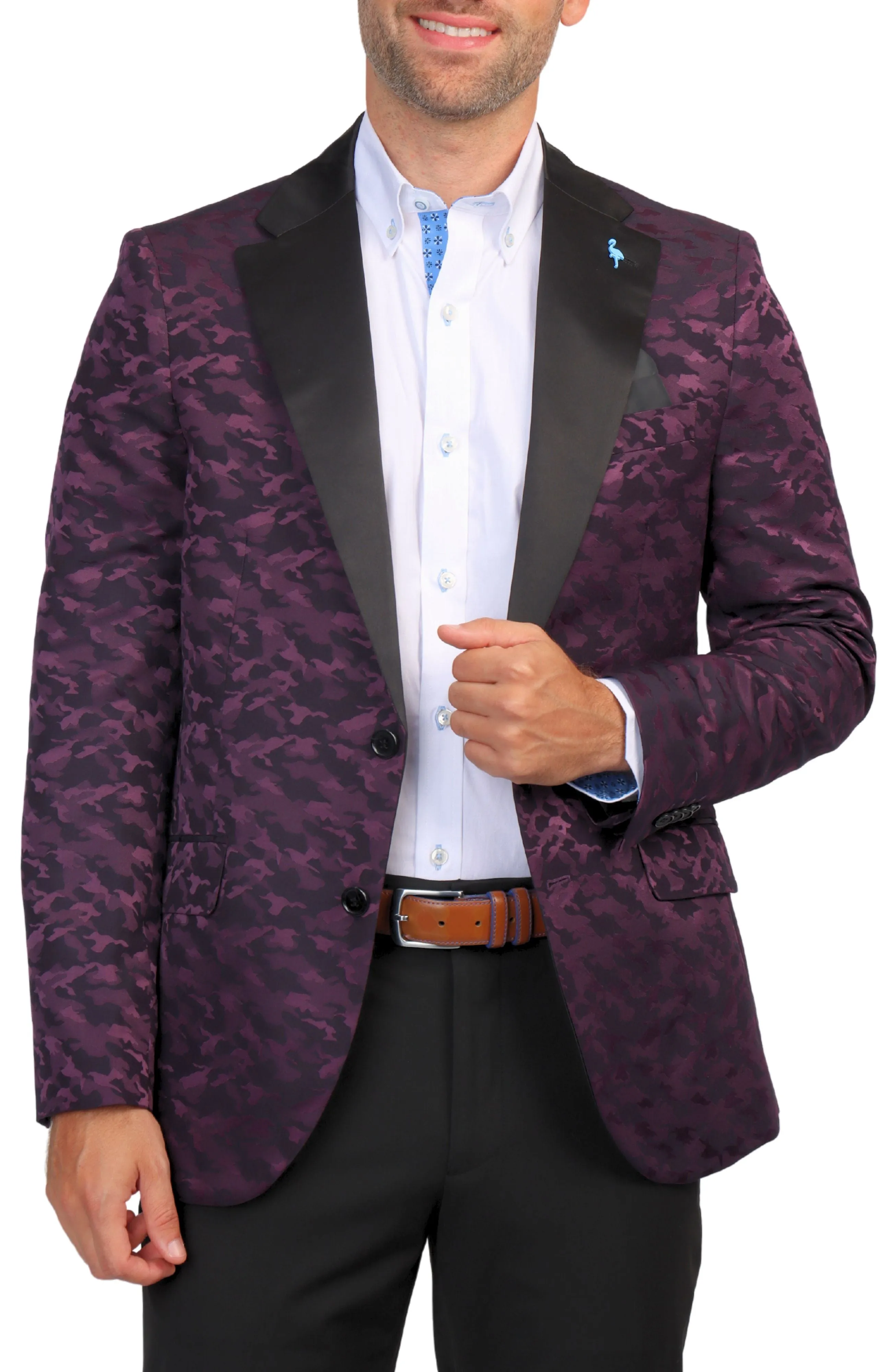 Cranberry Camo Jacquard Dinner Jacket