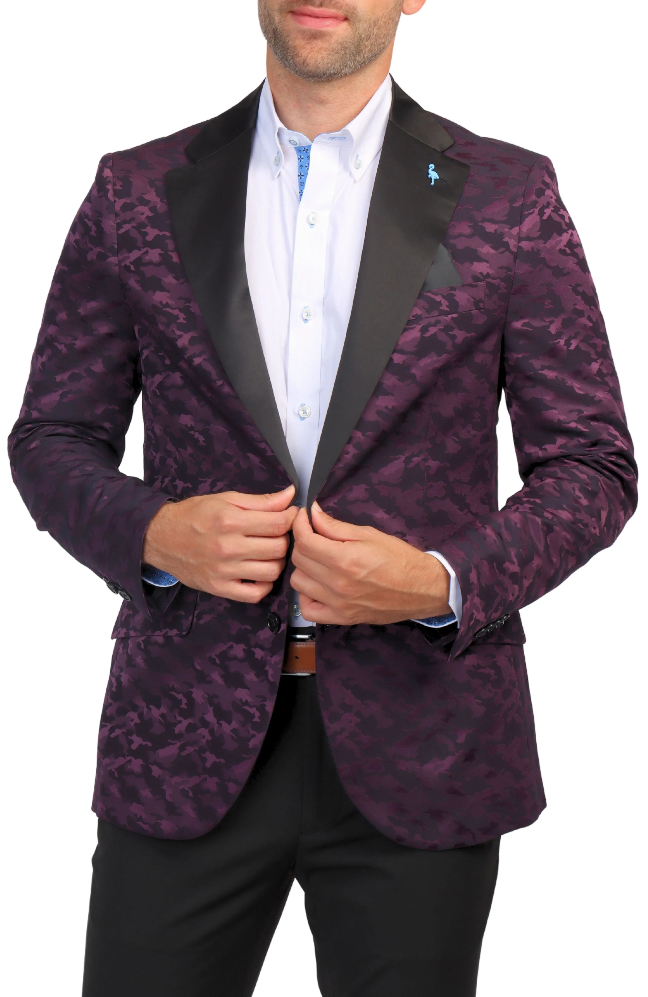 Cranberry Camo Jacquard Dinner Jacket