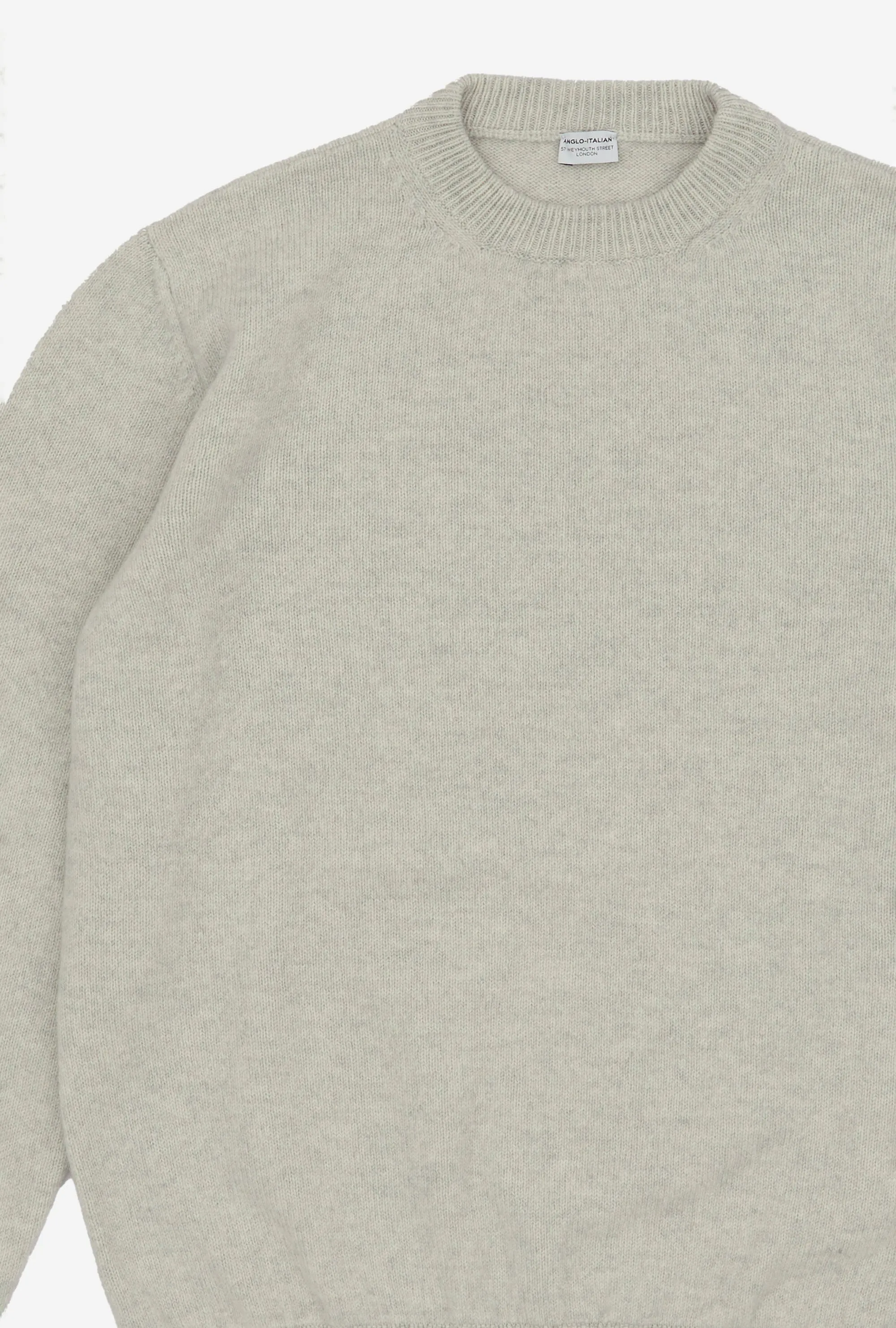 Crewneck Lambswool Shetland Blend Stone