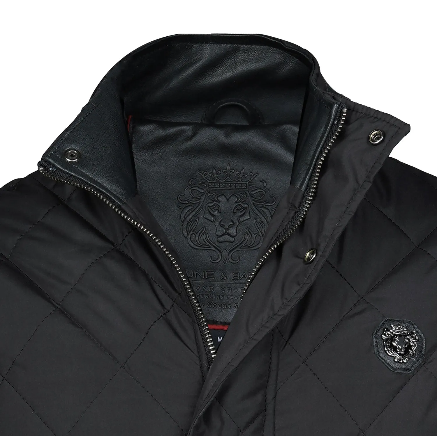 Diamond Stitched Black Puffer Vest