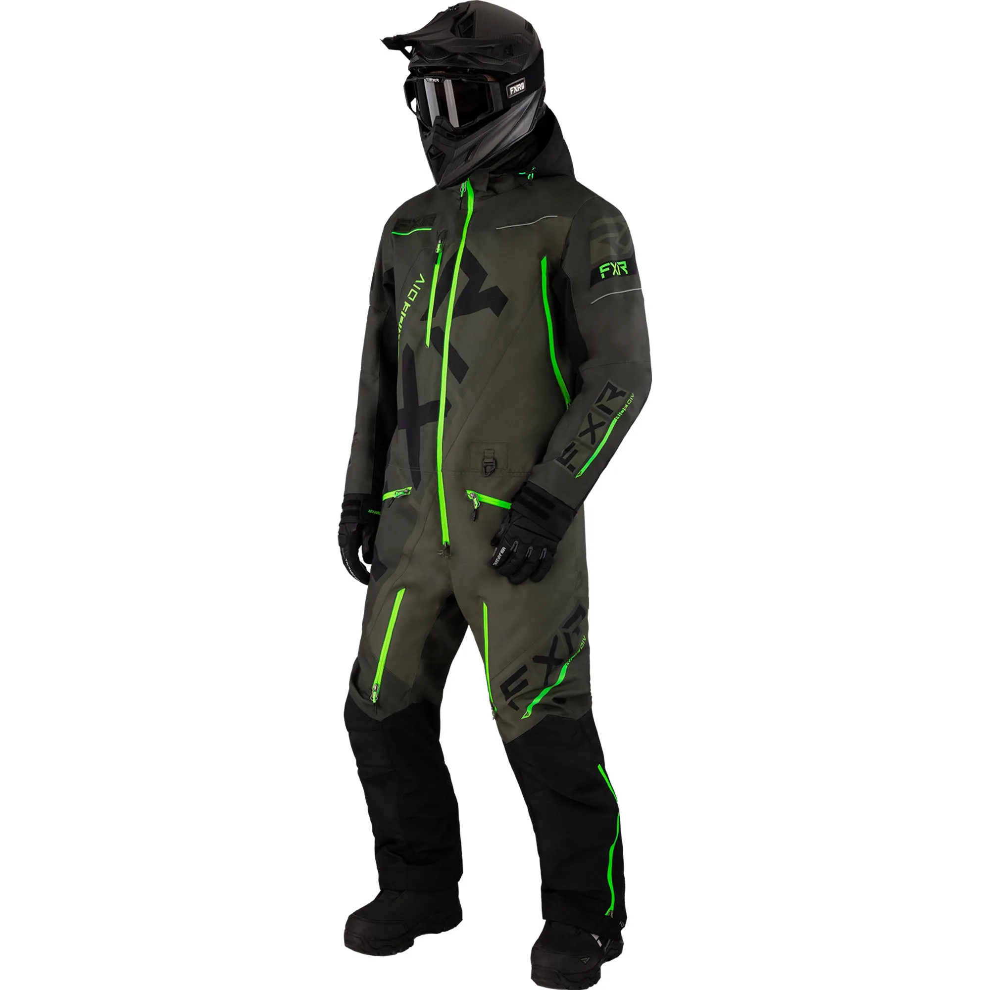 FXR CX F.A.S.T. Insulated Snowmobile Monosuit Dark Olive/Lime