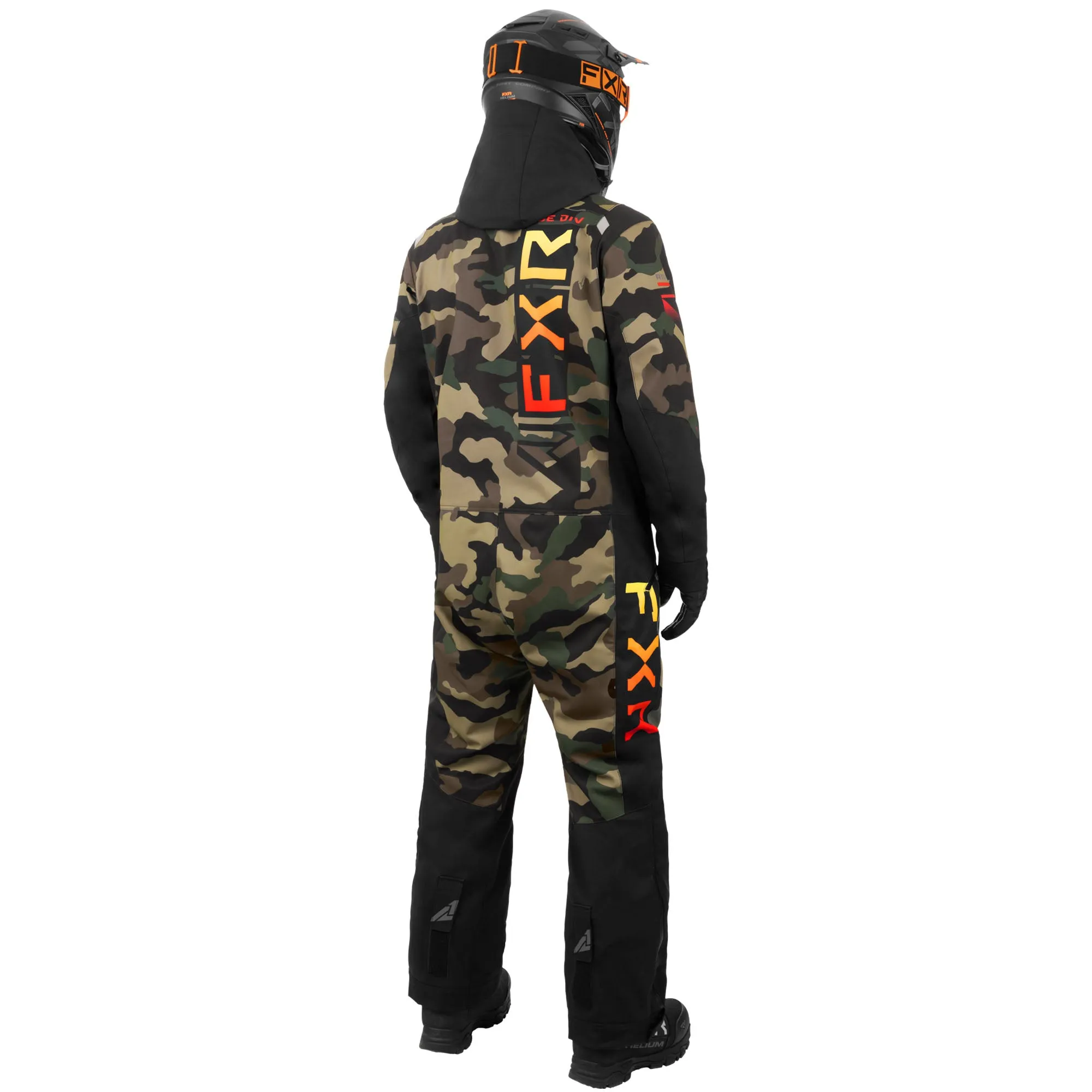 FXR  Mens Helium Lite Snowmobile Monosuit Uninsulated HydrX Pro Camo Sunset