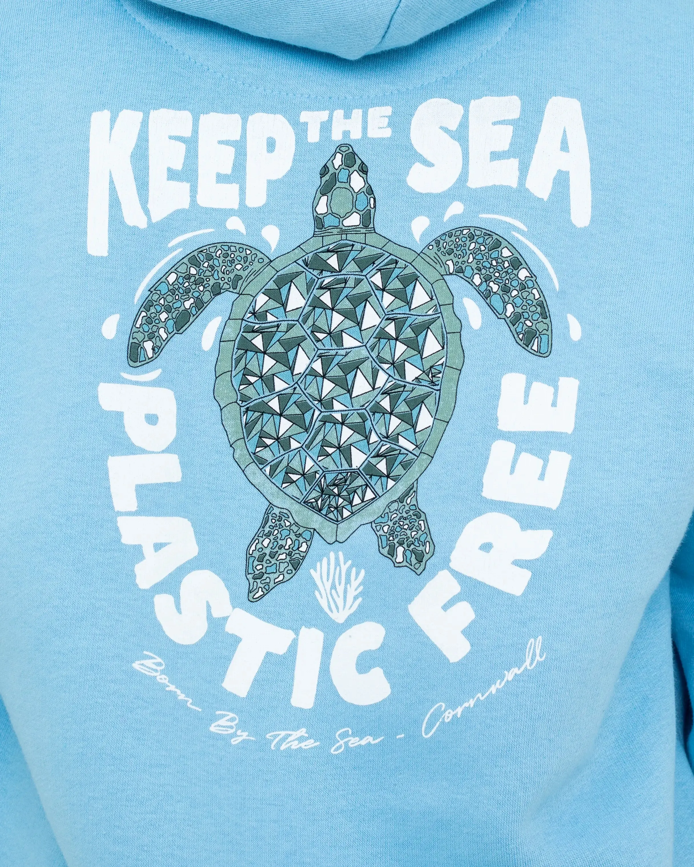 Girls Turtle Hoodie in Powder Blue