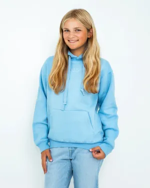 Girls Turtle Hoodie in Powder Blue