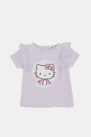 Infant Girls Lilac Hello Kitty Embellished T-Shirt