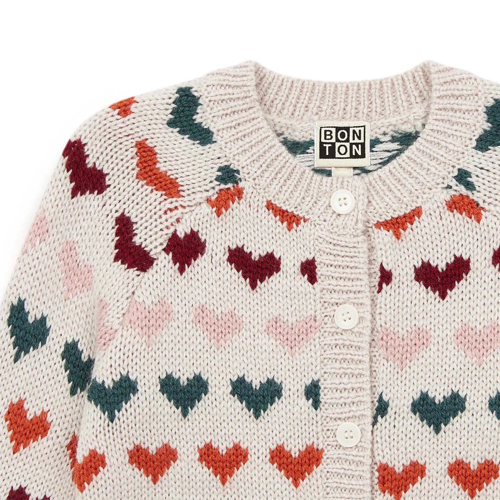 Jacquard Heart Knit Cardigan