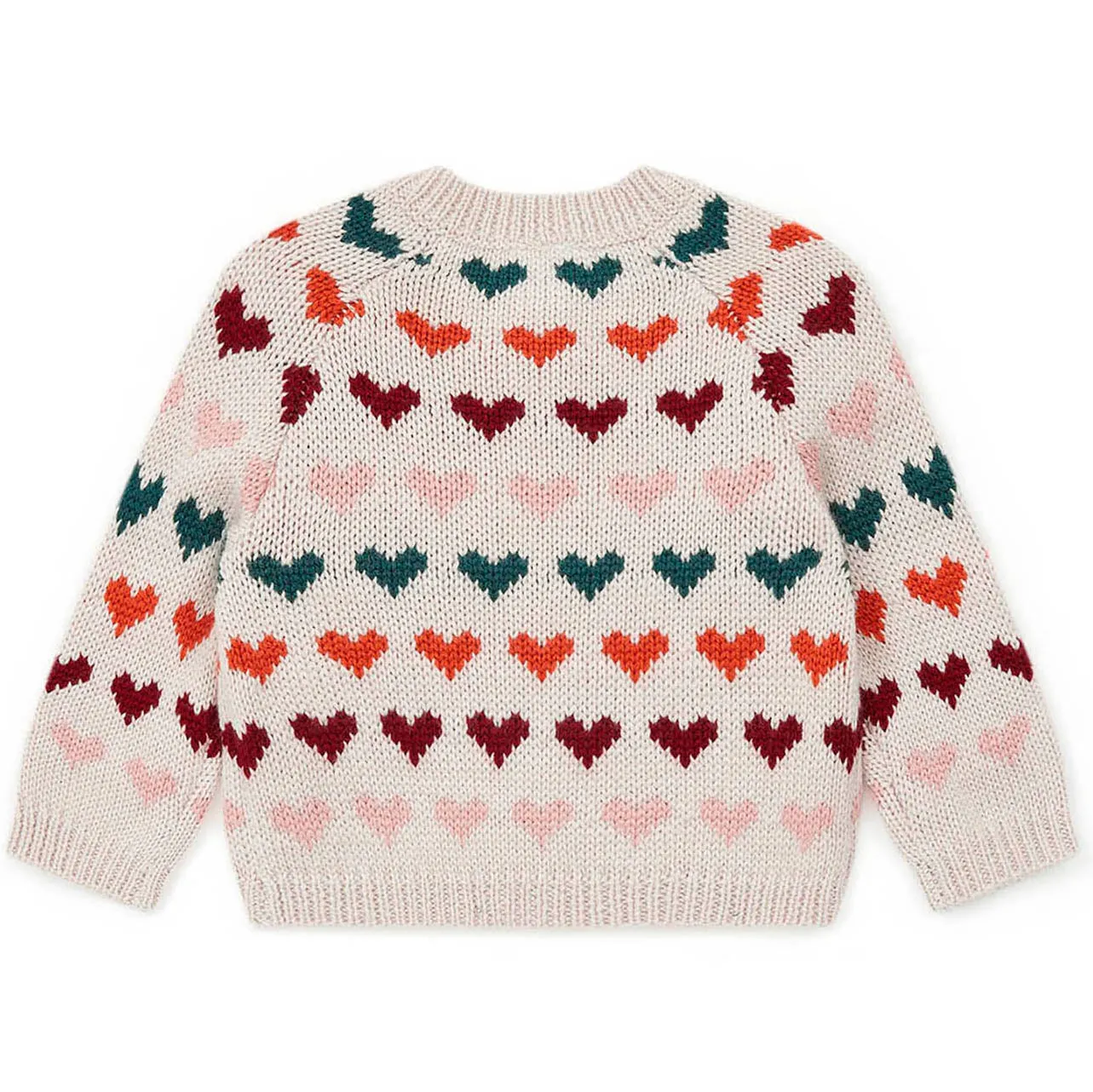 Jacquard Heart Knit Cardigan