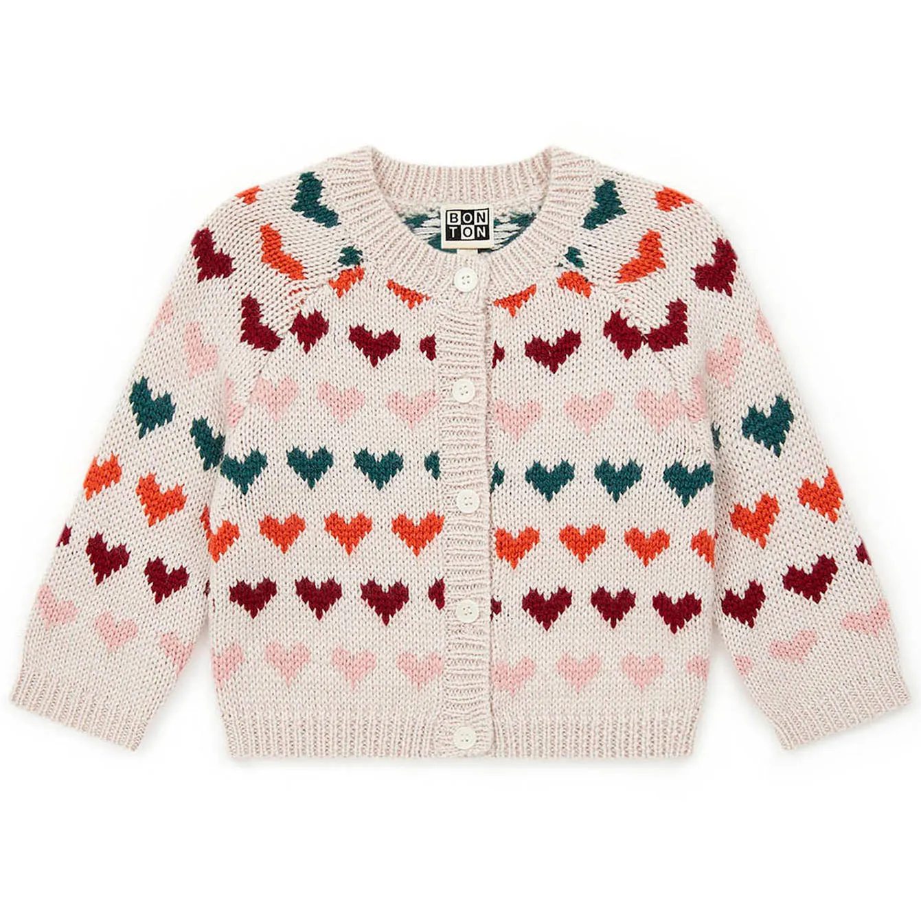 Jacquard Heart Knit Cardigan