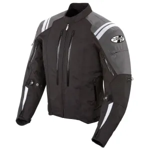 Joe Rocket 'Atomic 4.0' Mens Black/Grey Textile Motorcycle Jacket