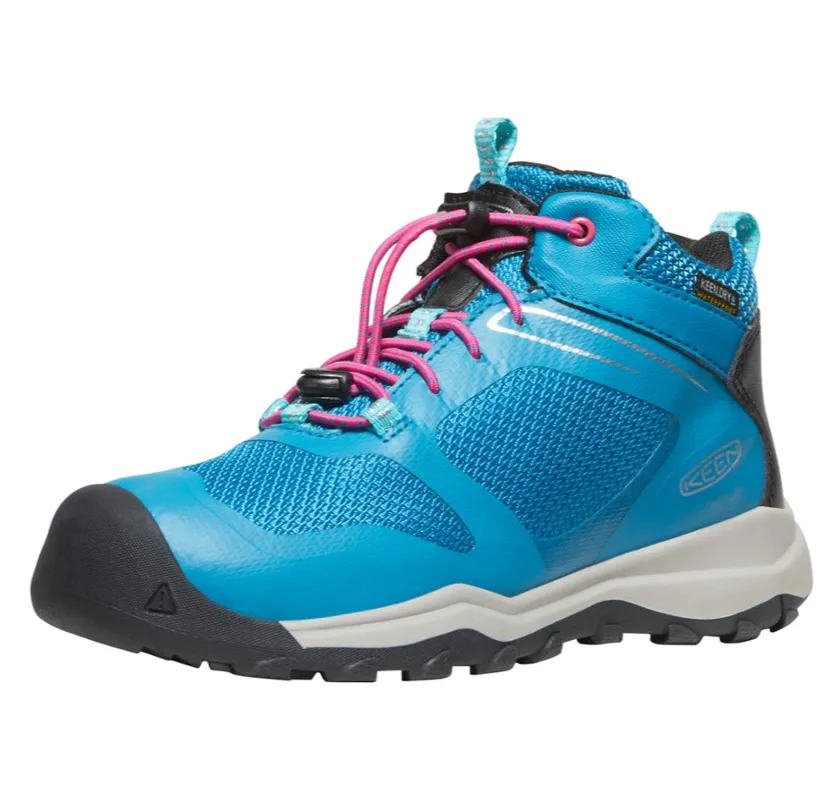 Keen Youth Wanduro Mid Waterproof Boot - Fjord Blue/Fuchsia Purple